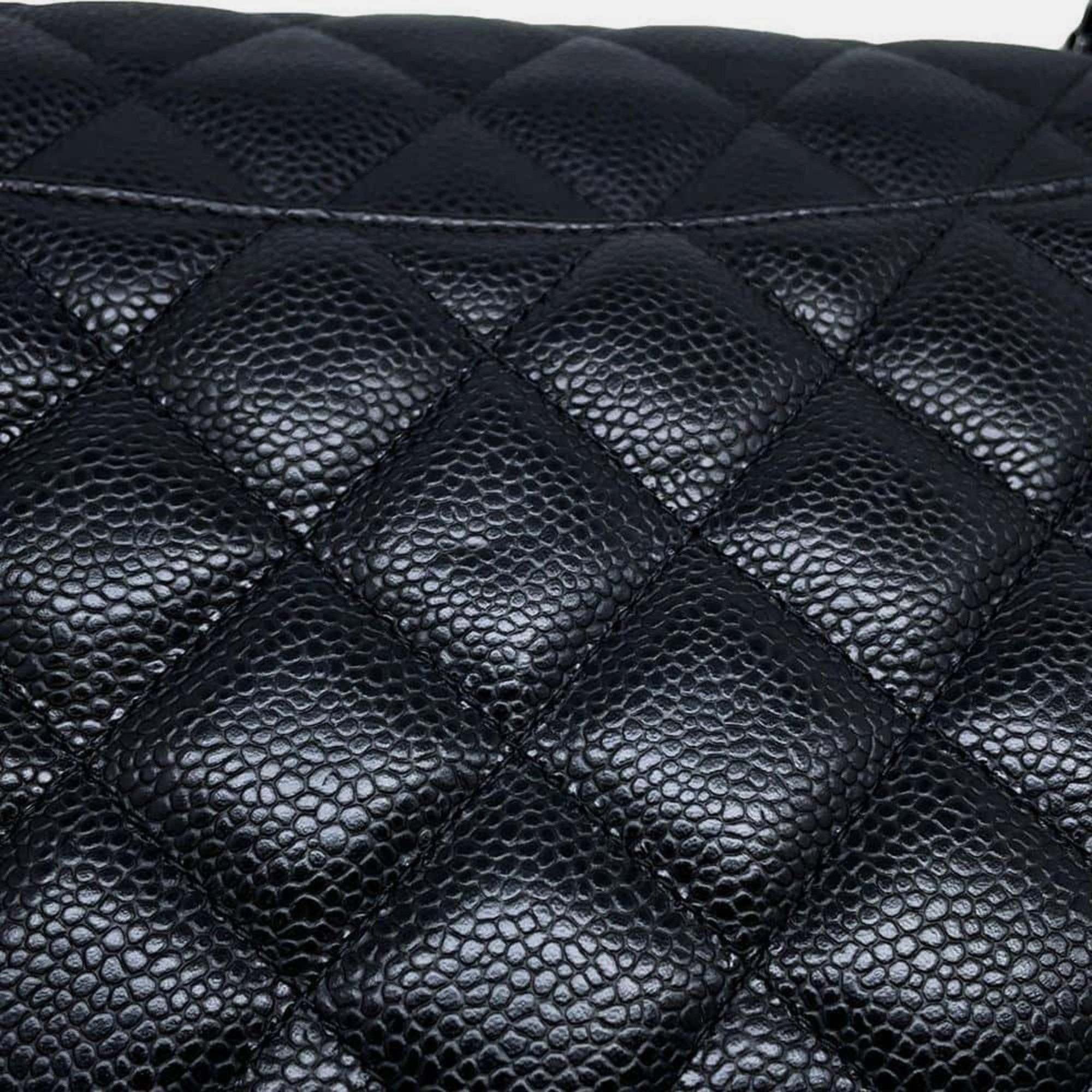 Chanel Matelasse 30 Caviar Skin Coco Mark Black Chain Shoulder Bag