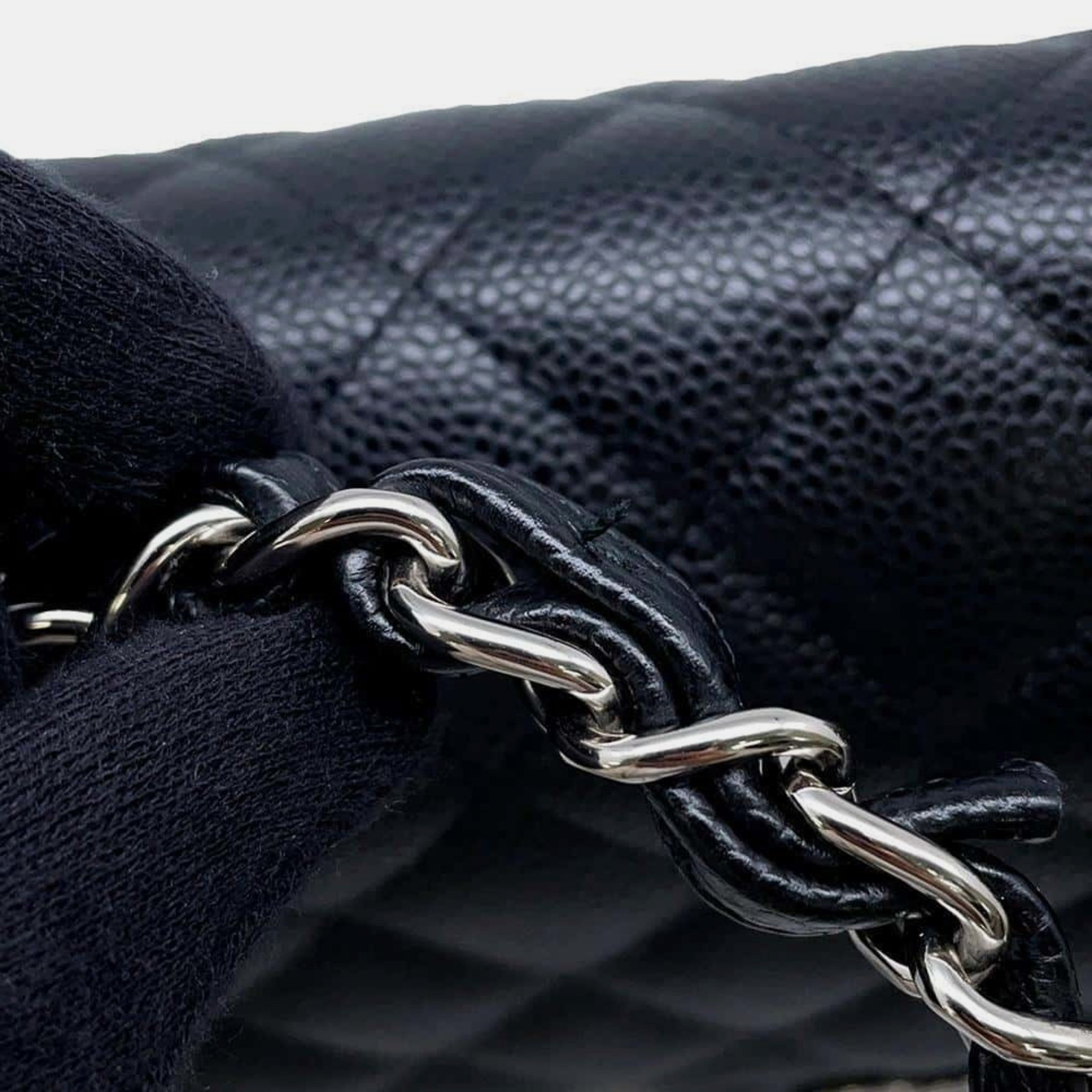 Chanel Matelasse 30 Caviar Skin Coco Mark Black Chain Shoulder Bag