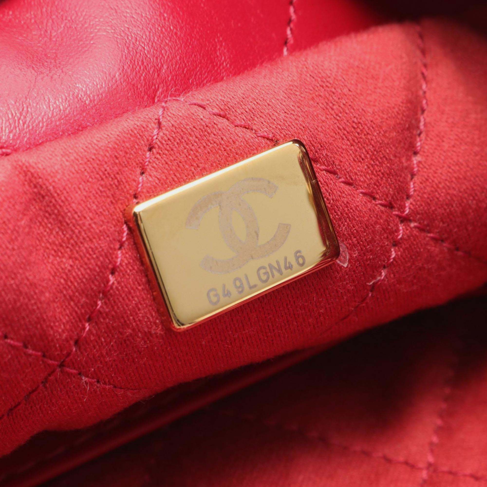 Chanel Red Leather Chanel 22 Shoulder Bag