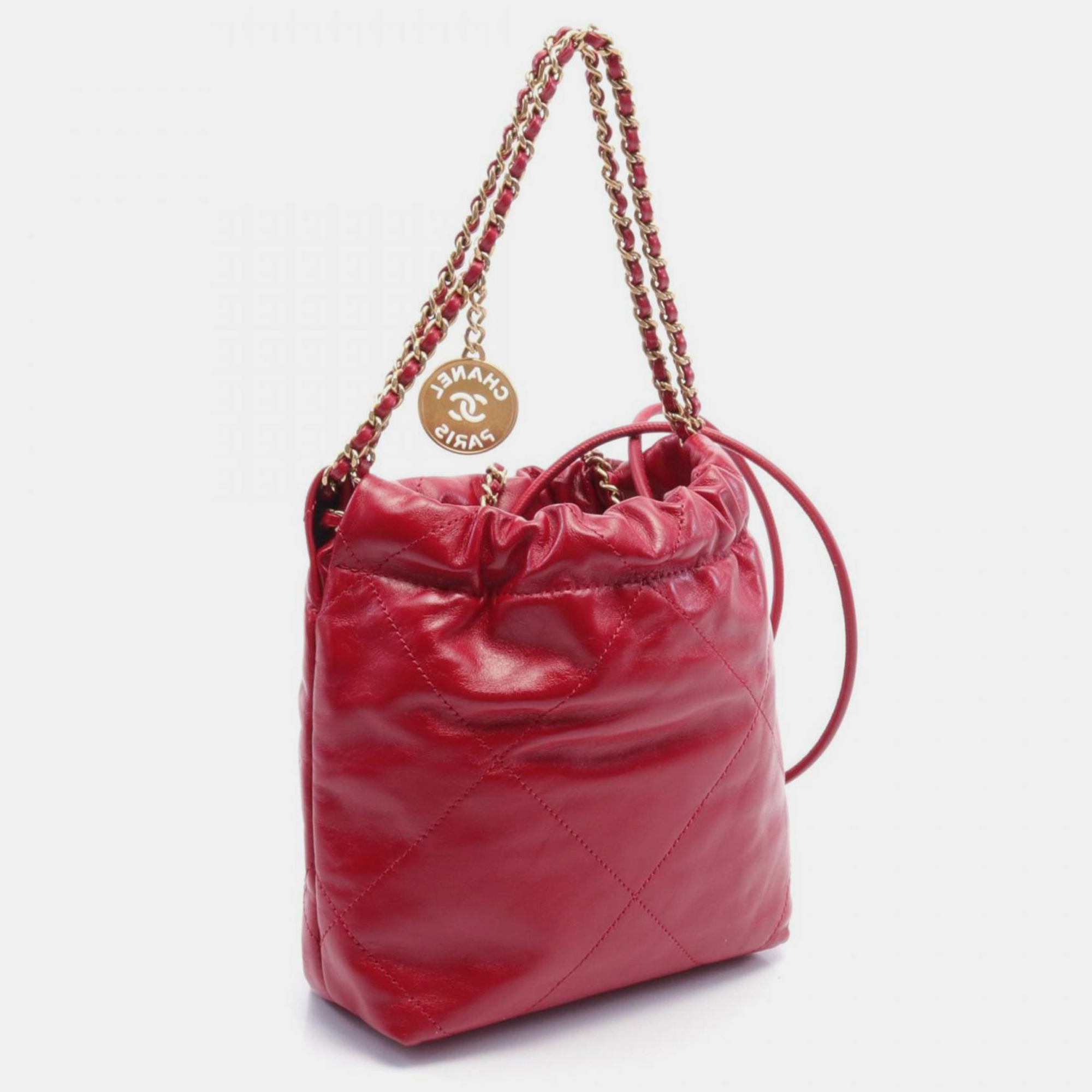 Chanel Red Leather Chanel 22 Shoulder Bag