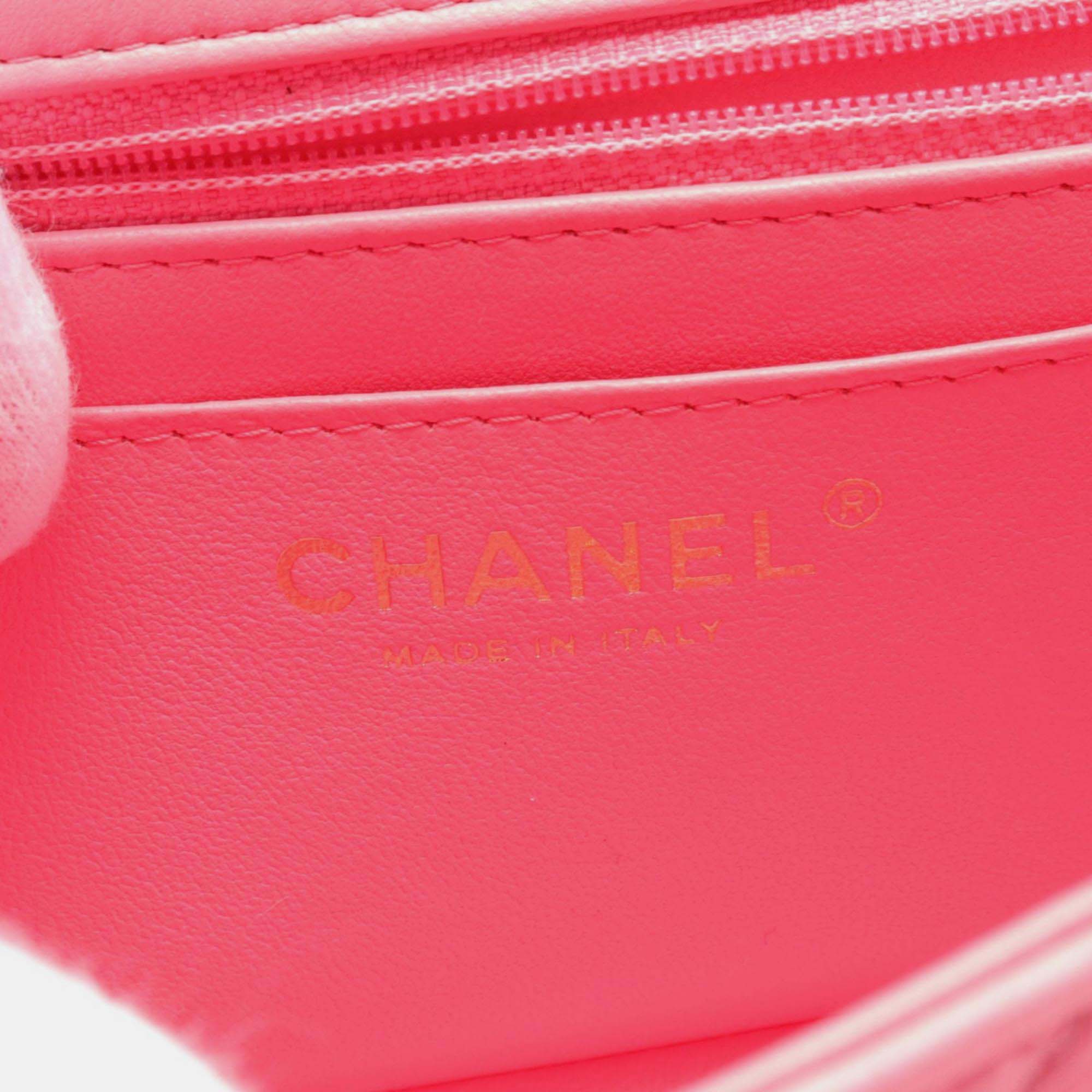 Chanel Pink Leather Matelasse 20 Shoulder Bag