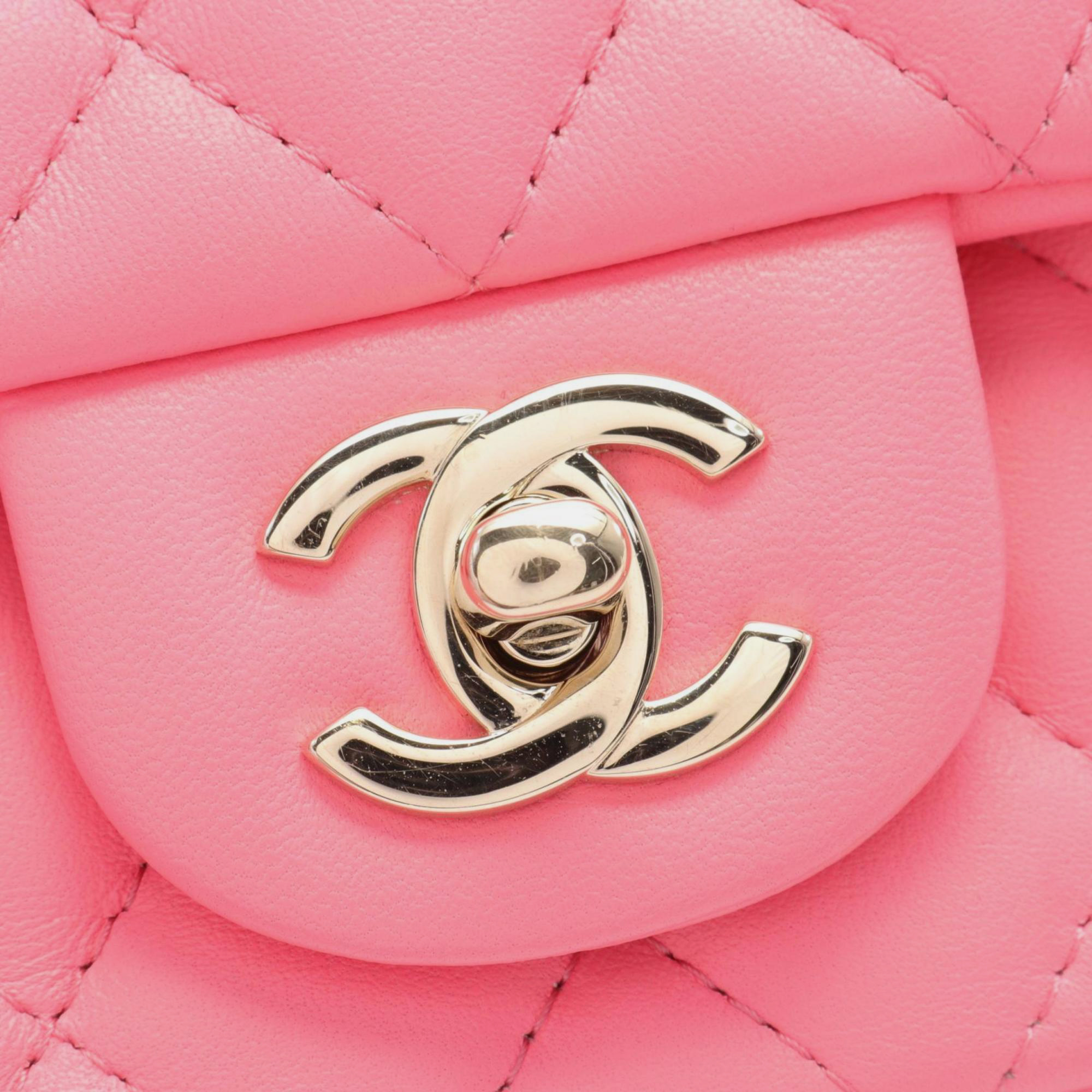 Chanel Pink Leather Matelasse 20 Shoulder Bag