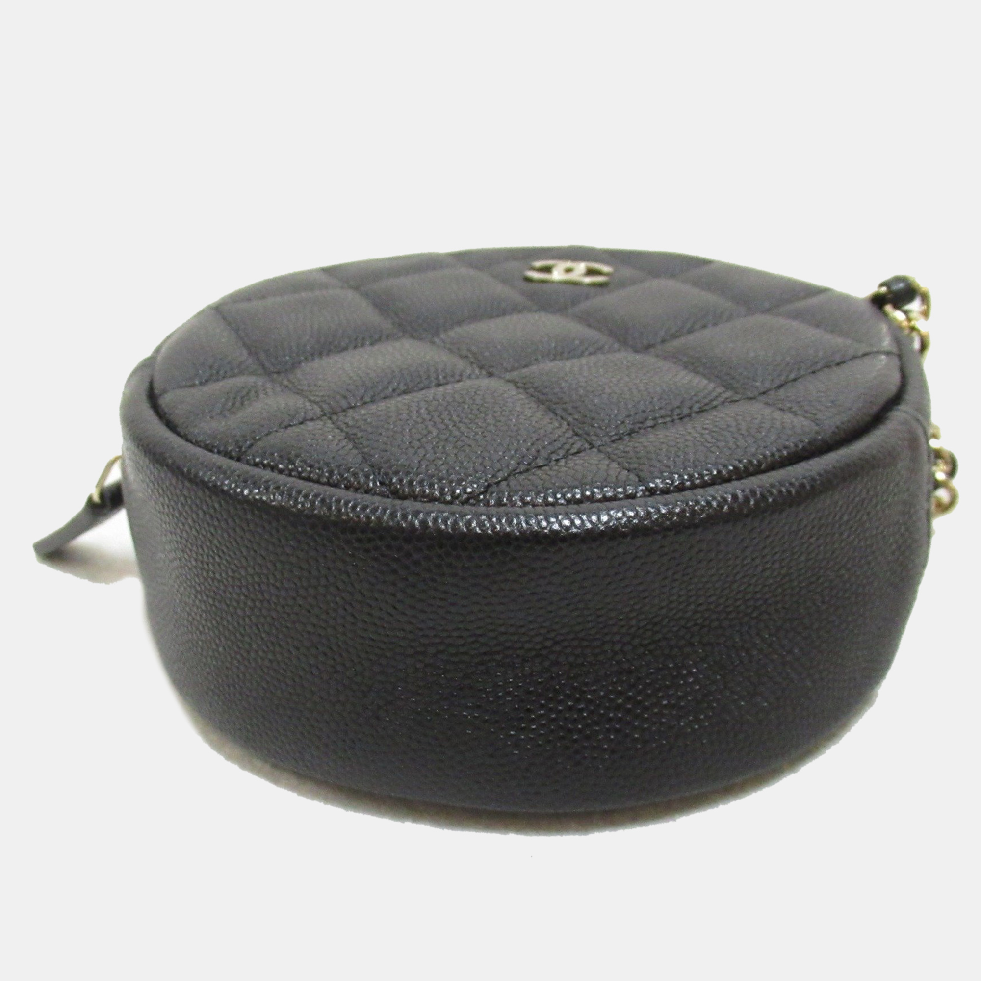 Chanel Black Caviar Skin (Grained Calf) Matelasse Chain Shoulder Bag