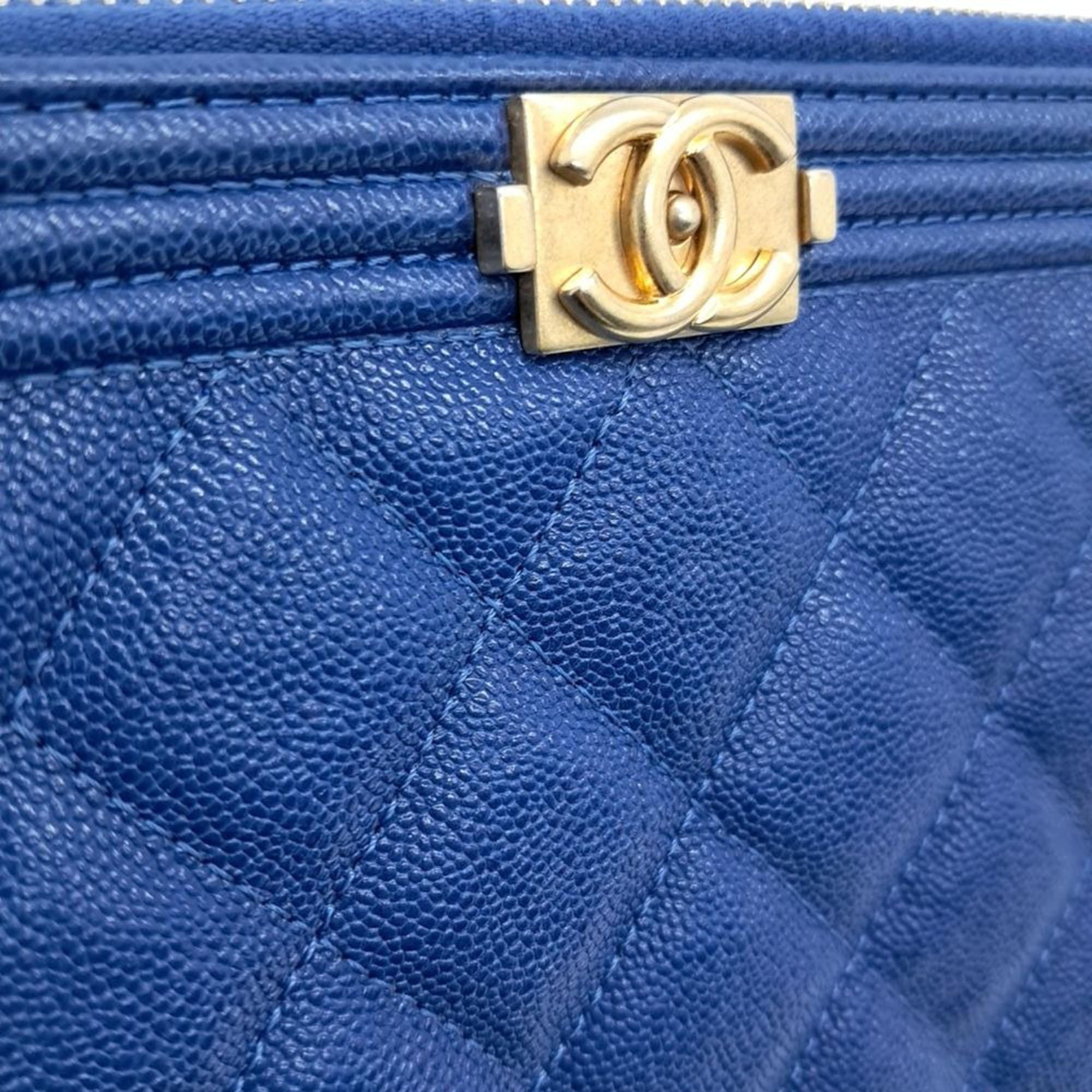 Chanel Caviar Boy Large Clutch