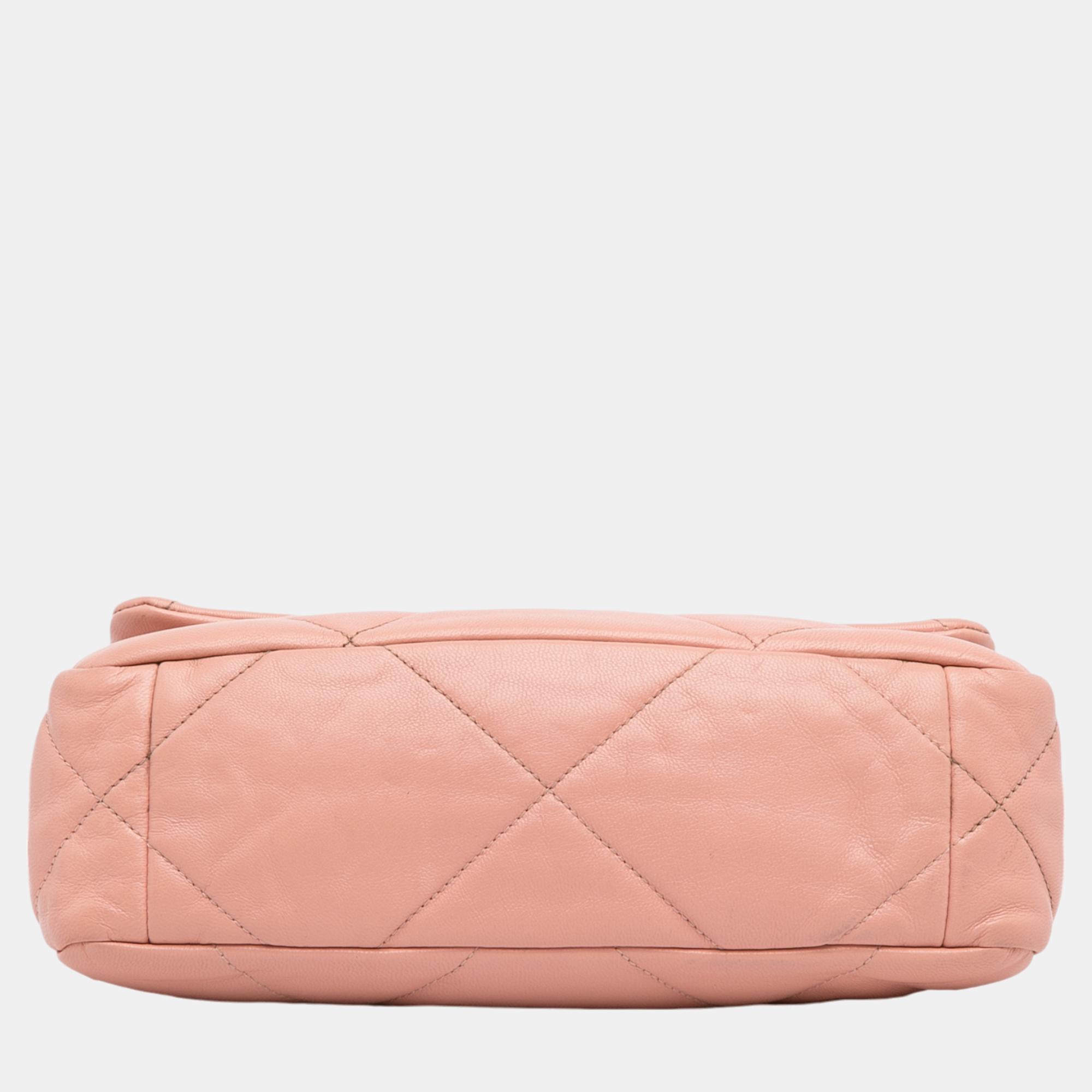 Chanel Pink Medium Lambskin 19 Flap