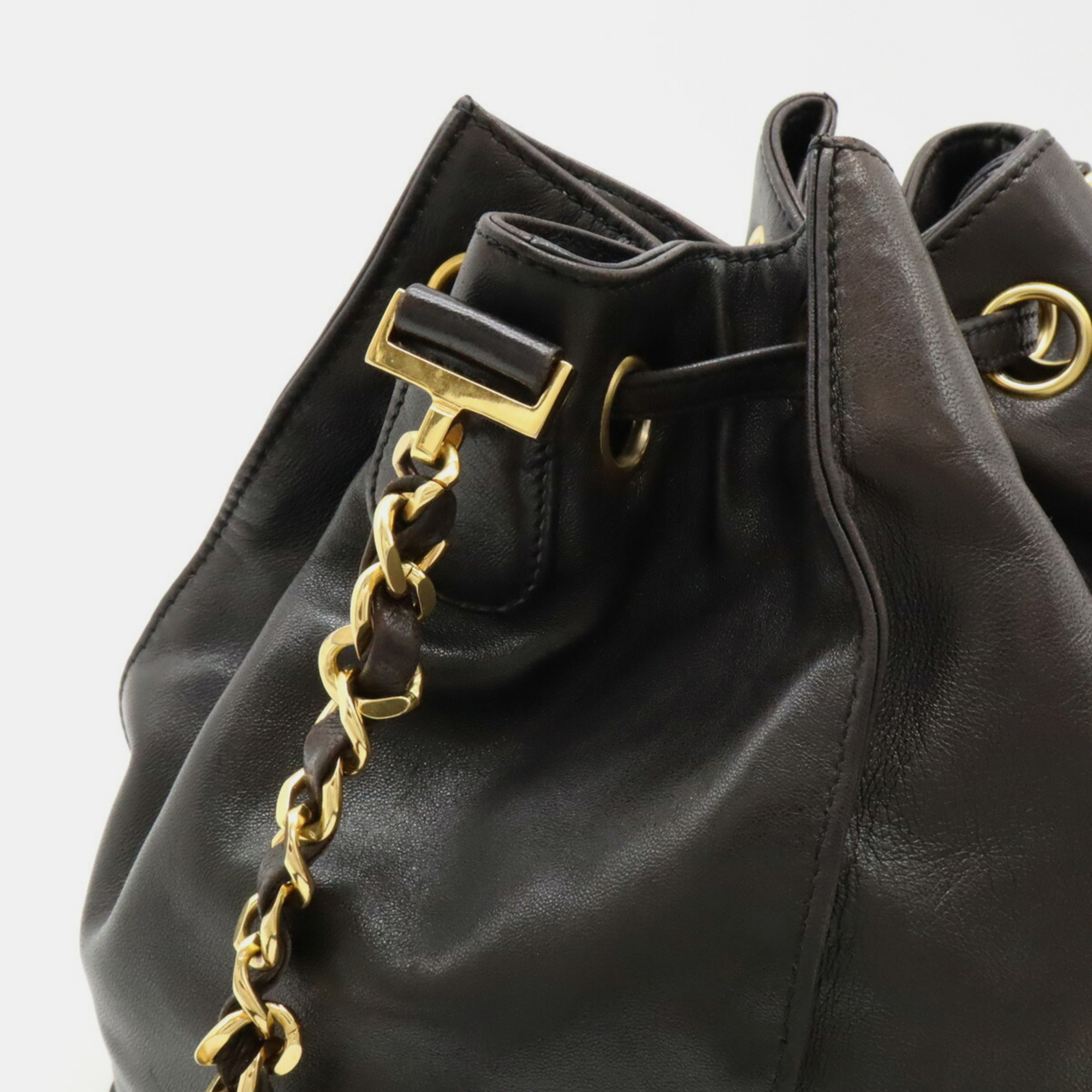 Chanel Black Leather Coco Mark Shoulder Bag