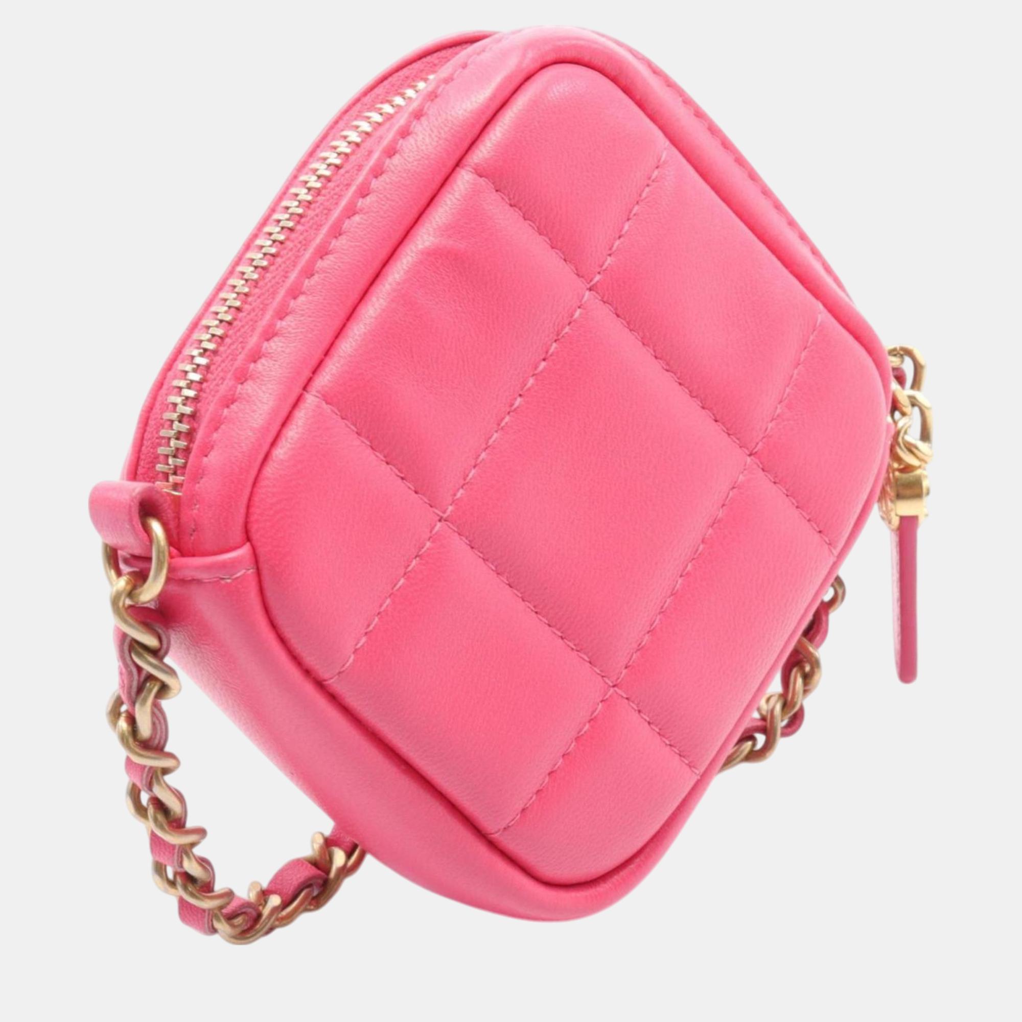 Chanel Pink Leather Shoulder Bag