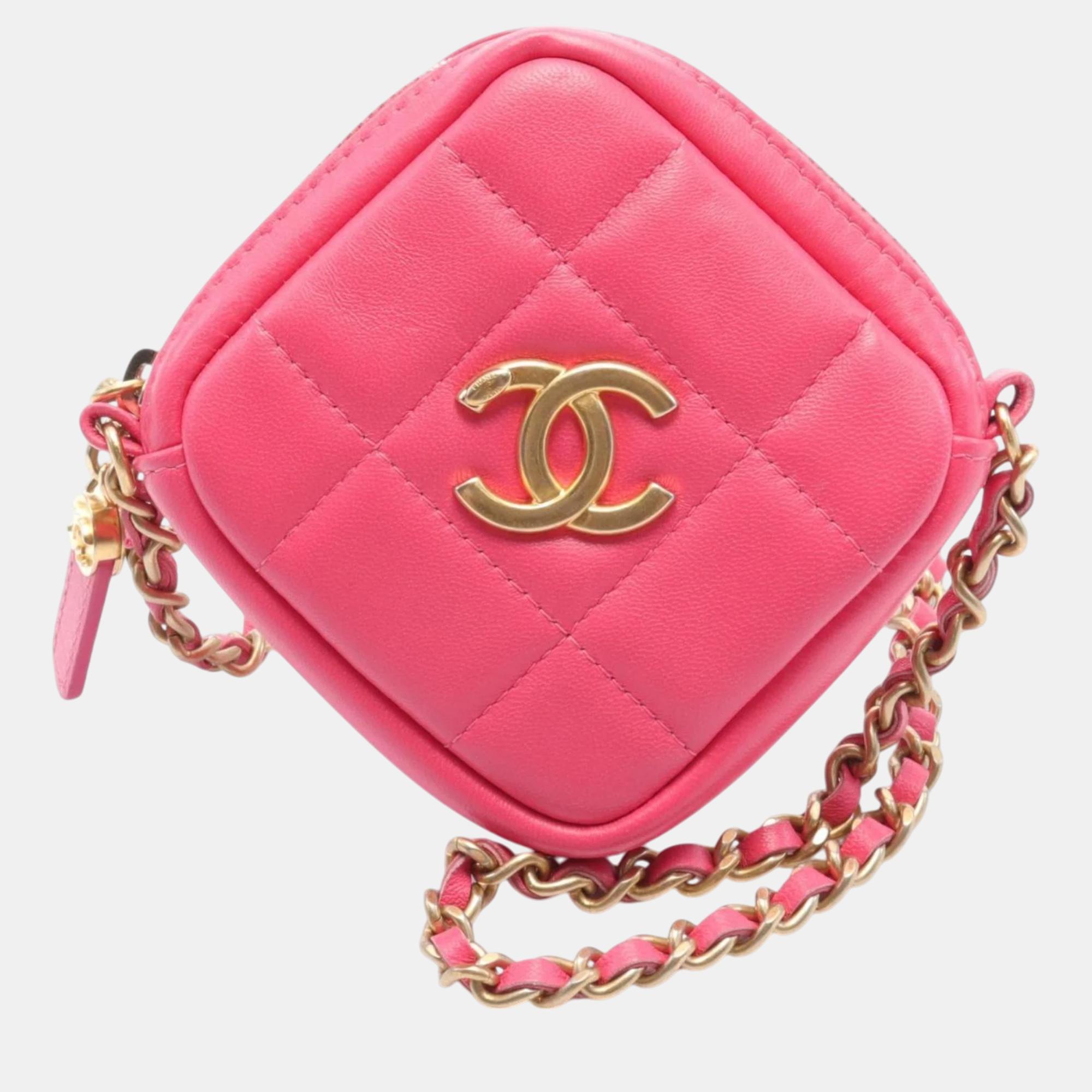 Chanel Pink Leather Shoulder Bag