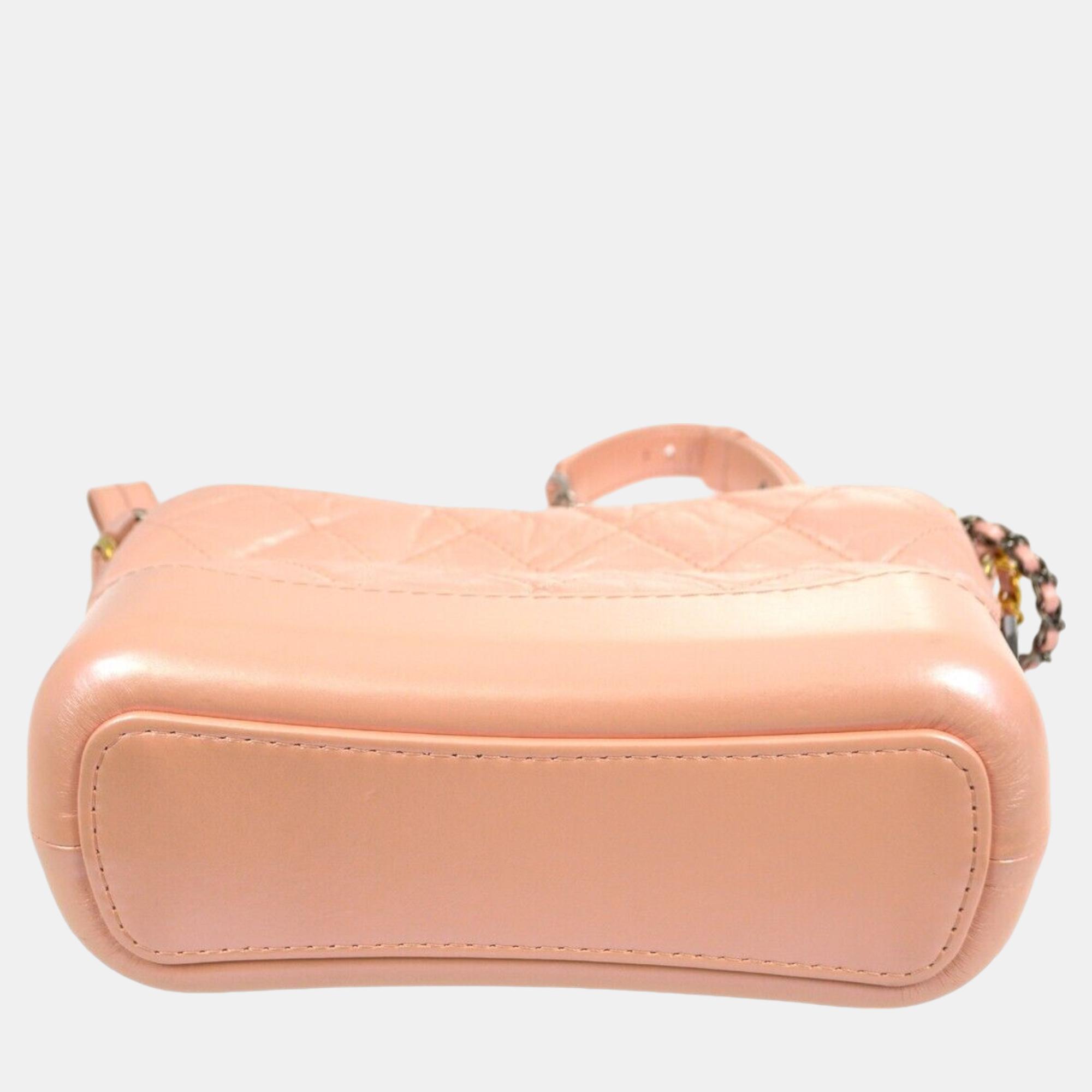 Chanel Pink Lambskin Small Gabrielle Shoulder Bag