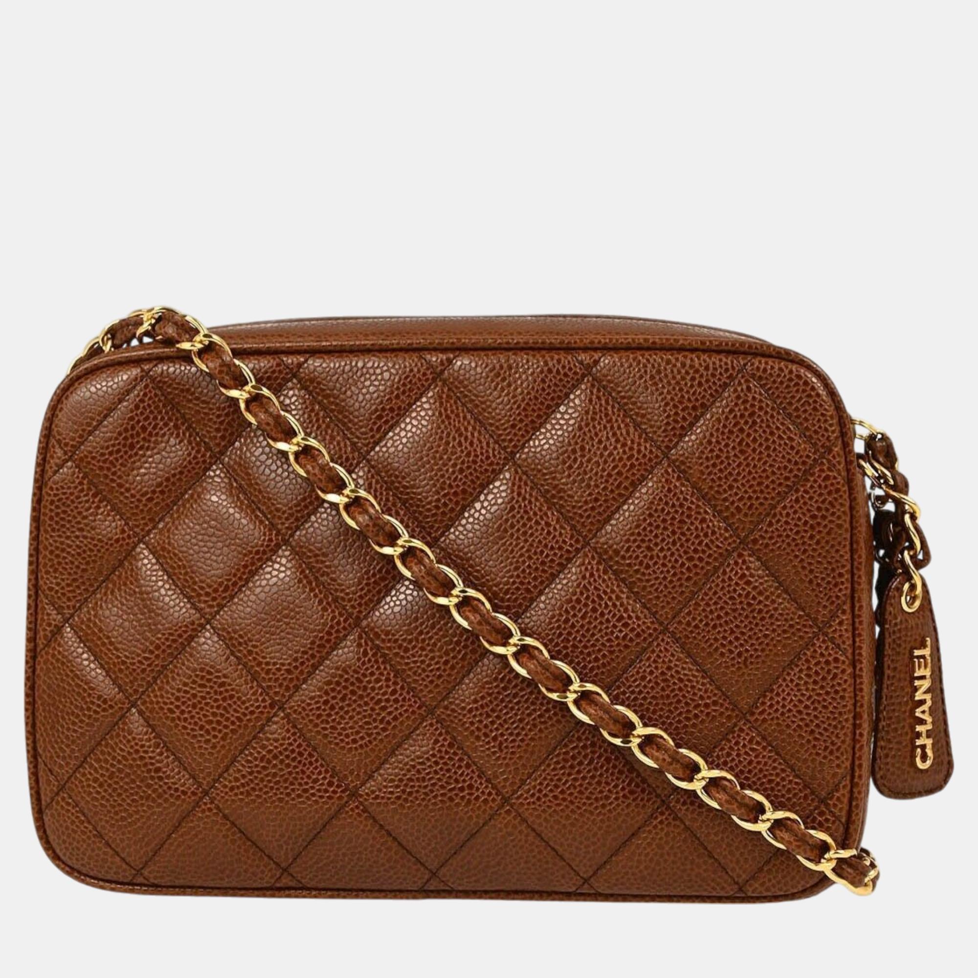 Chanel Brown Calfskin Small Camera Bag