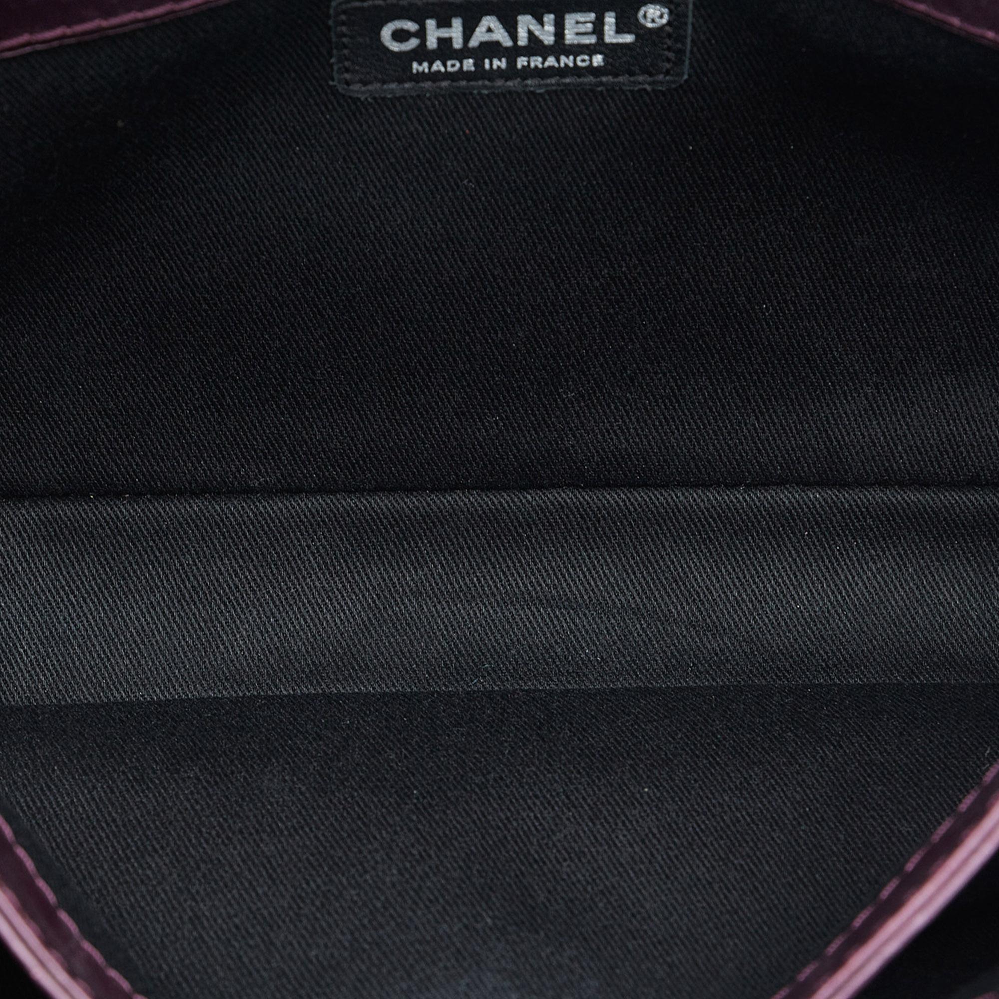 Chanel Purple Glazed Matelasse Portobello Flap Bag