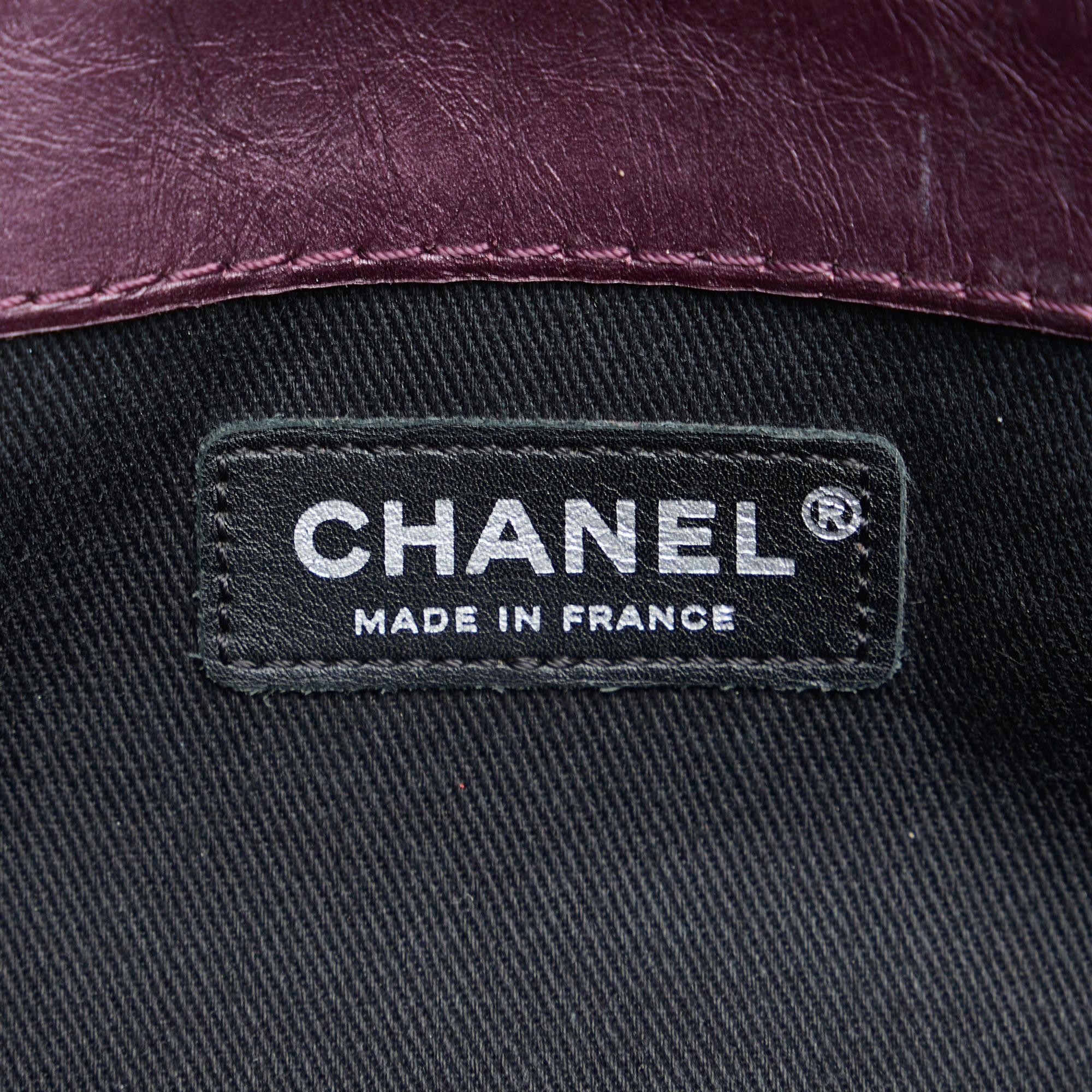 Chanel Purple Glazed Matelasse Portobello Flap Bag