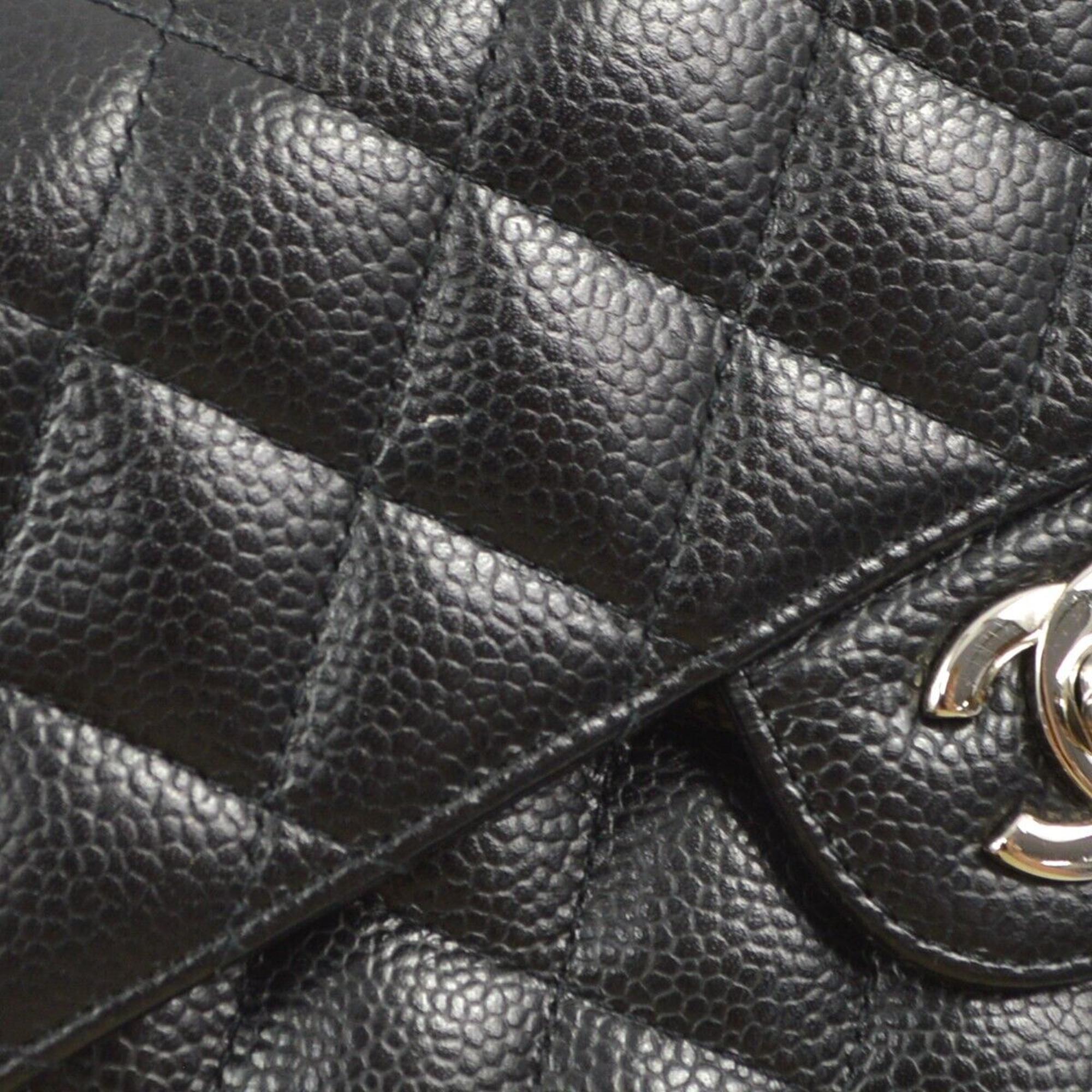 Chanel Black Calfskin Small Classic Double Flap Shoulder Bag