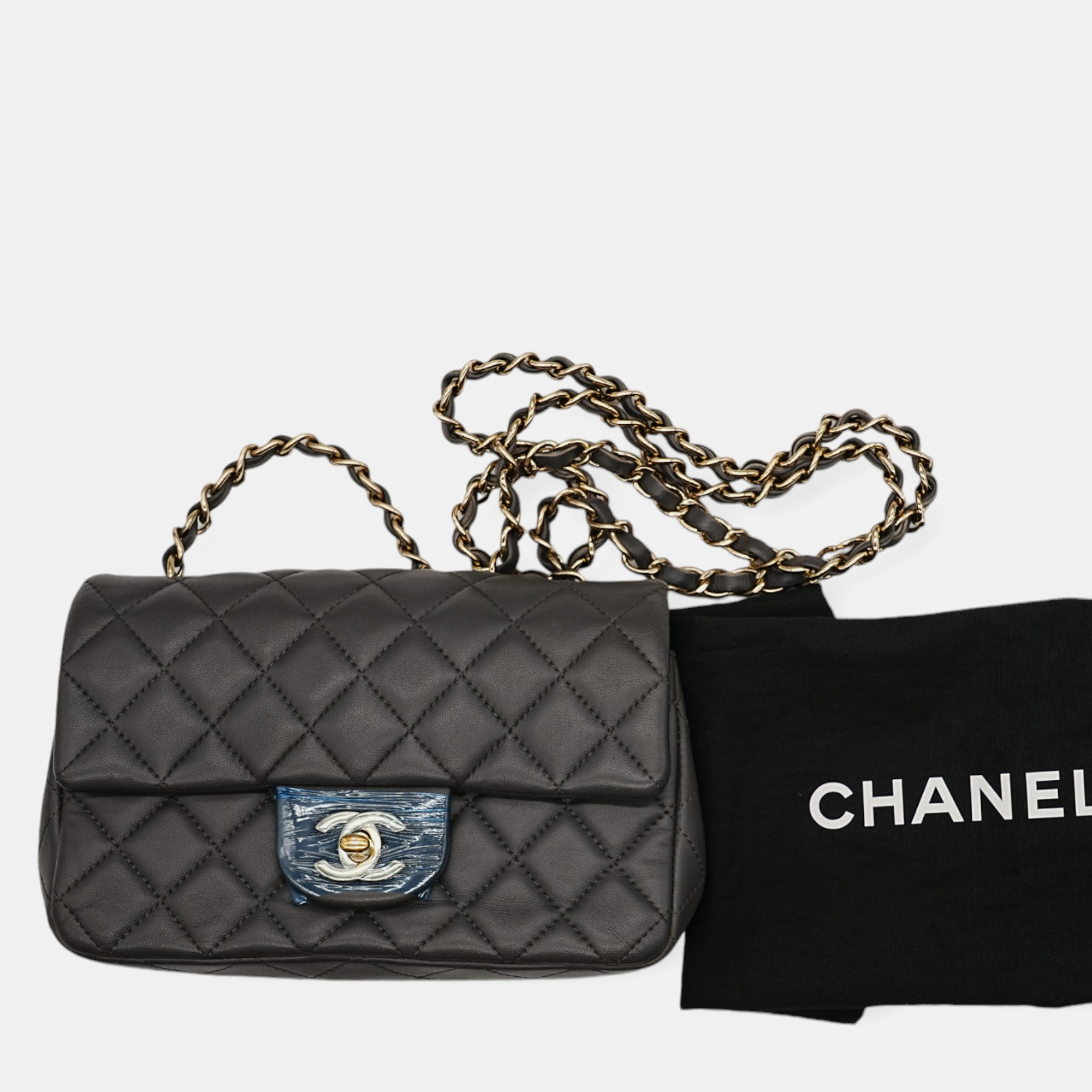 Chanel Grey Classic Flap Mini Bag