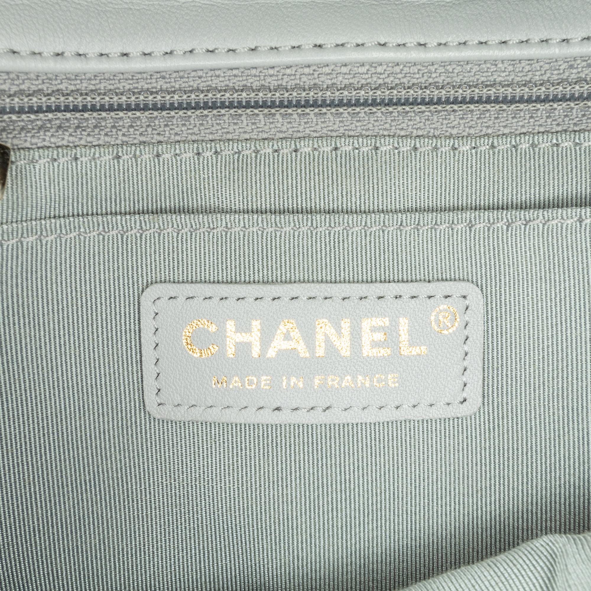 Chanel Grey Quilted Calfskin Bolero De Chanel Flap