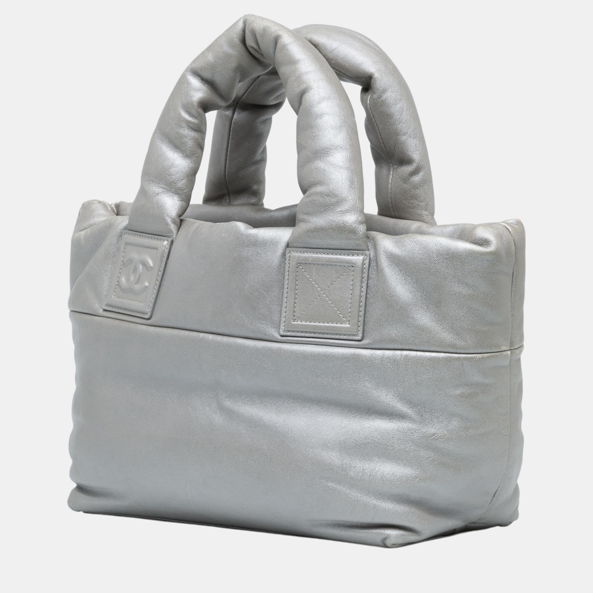 Chanel Silver Small Lambskin Coco Cocoon Reversible Tote