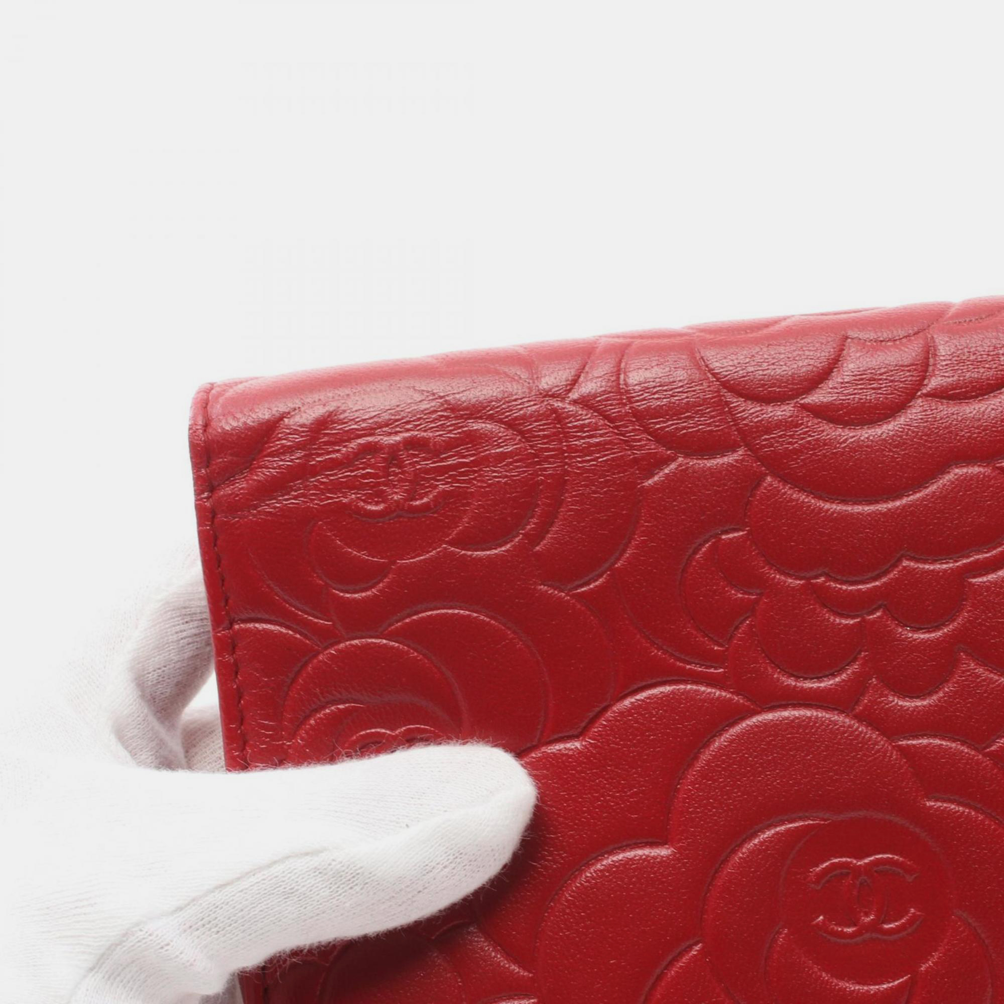 Chanel Lambskin Red Camellia Shoulder Bag