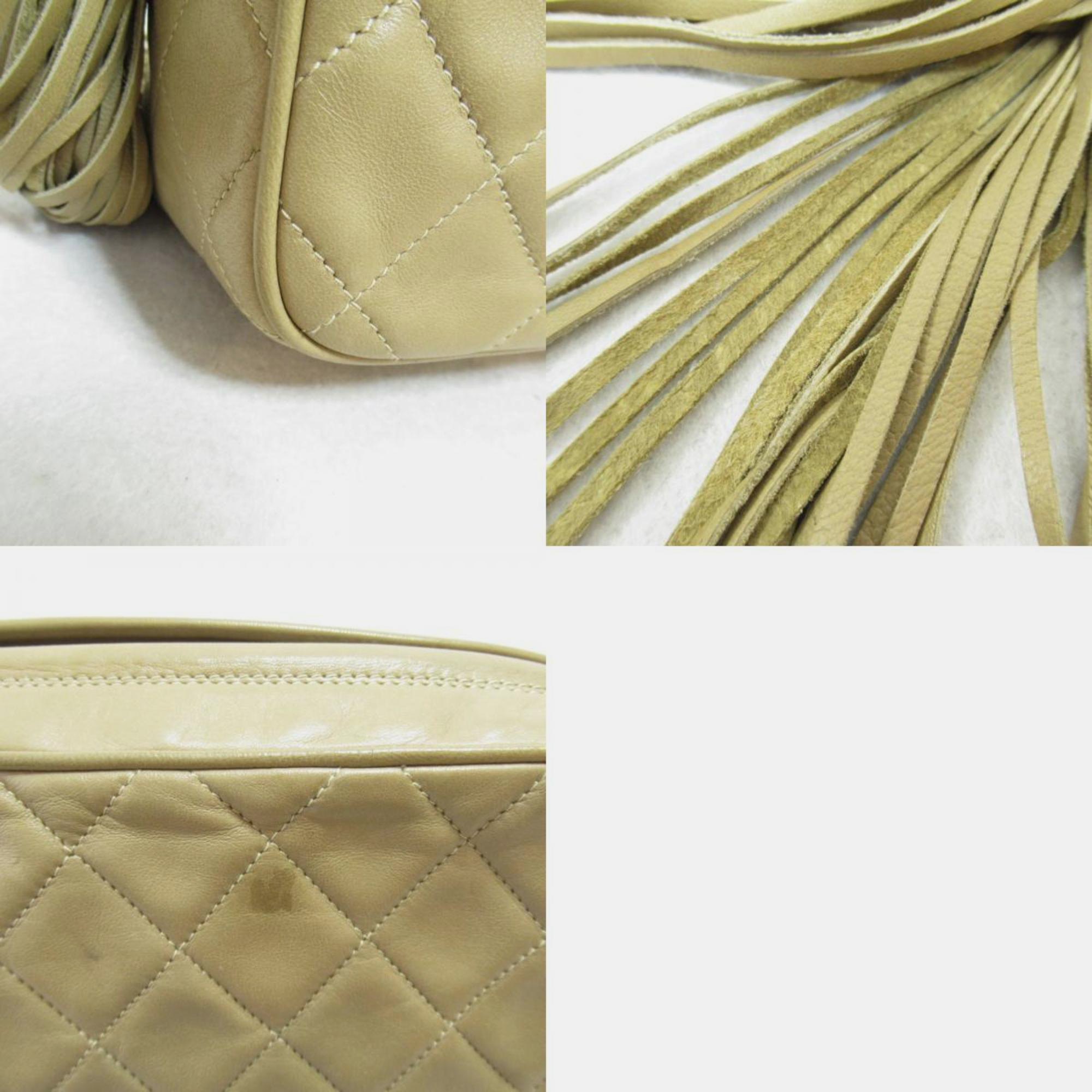 Chanel Lambskin (sheepskin) Beige Tassel Bag