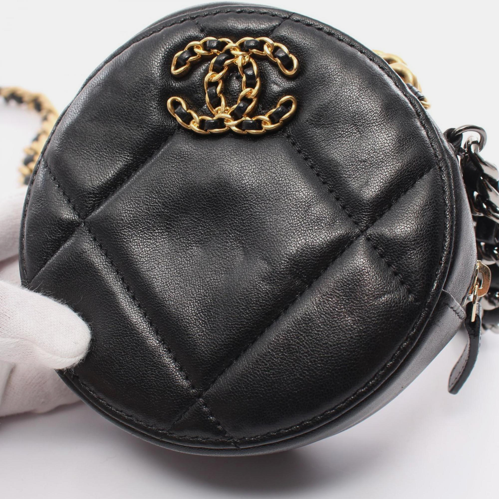 Chanel Lambskin Black Chanel 19 Matelasse Shoulder Bag