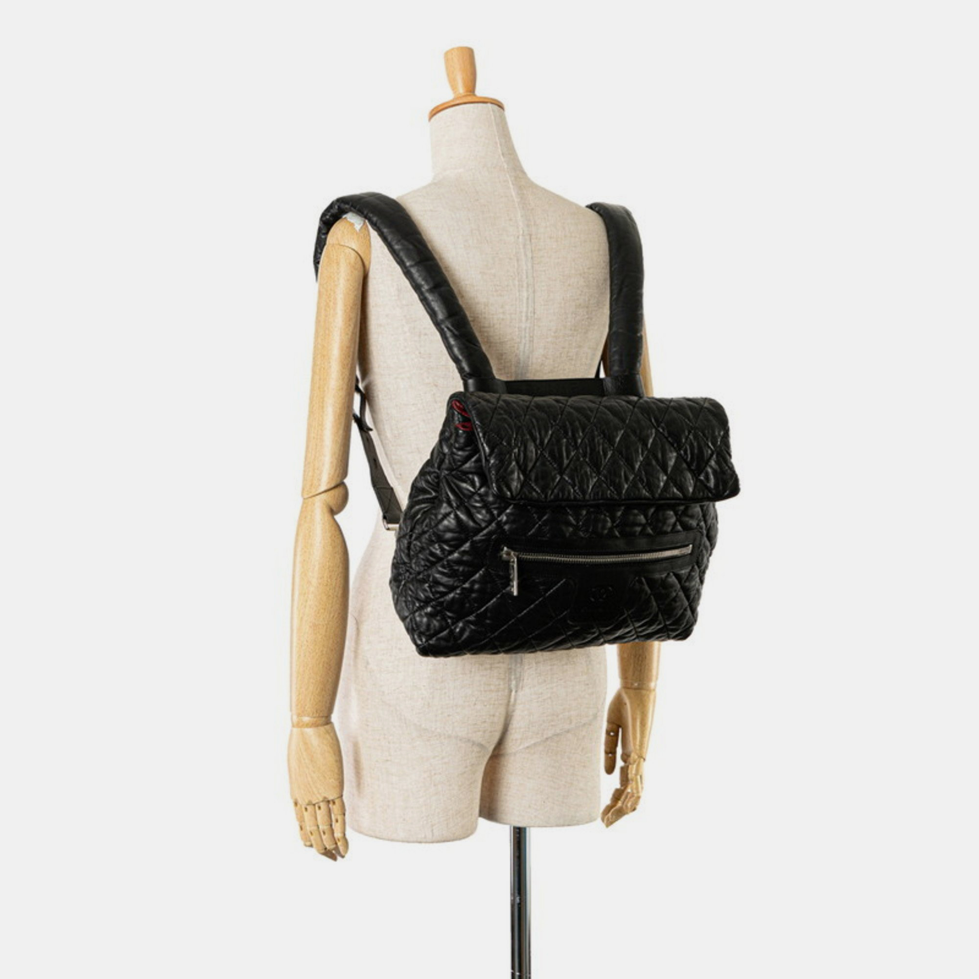 Chanel Black Lambskin Coco Cocoon Mark Backpack