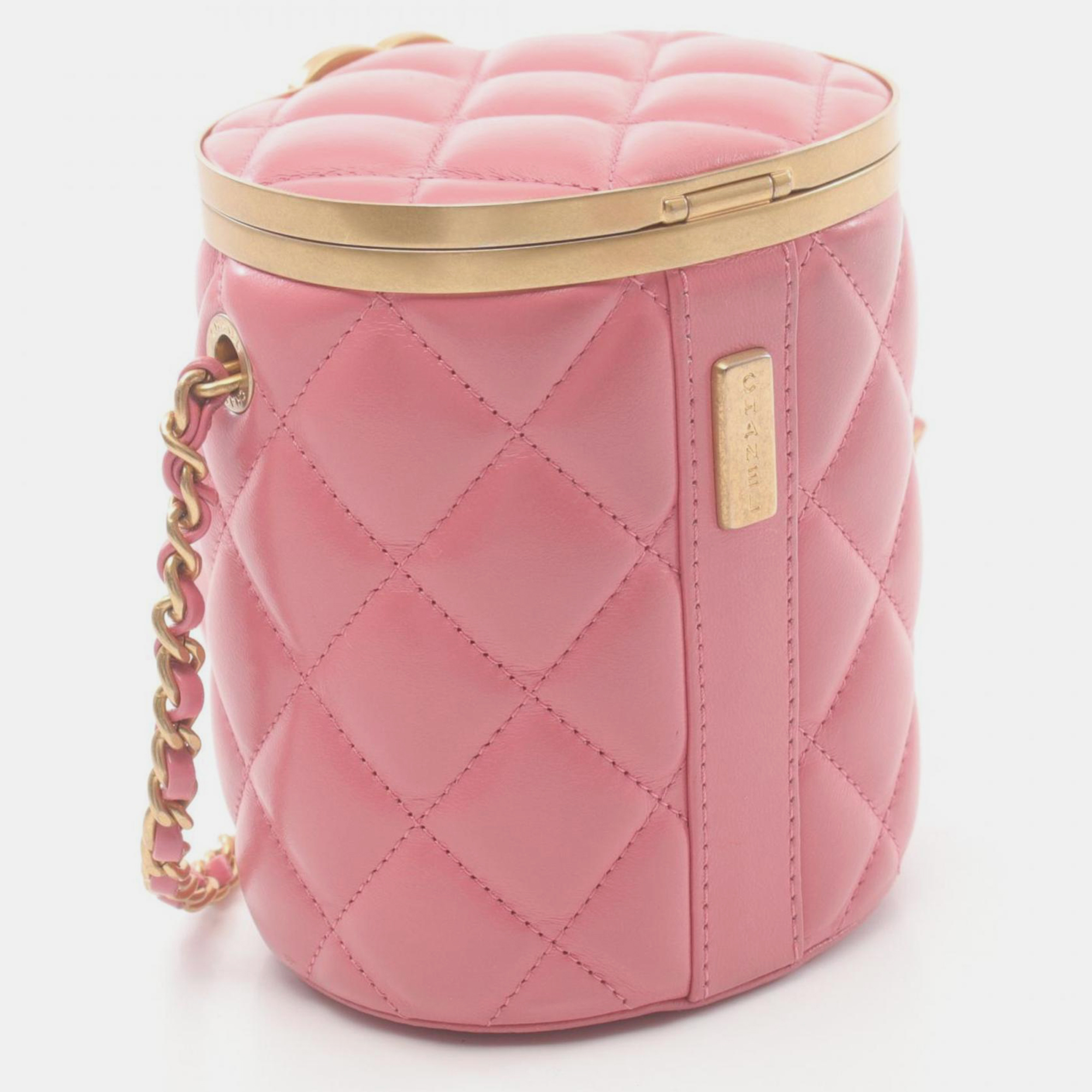 Chanel Lambskin Pink Matelasse Shoulder Bag