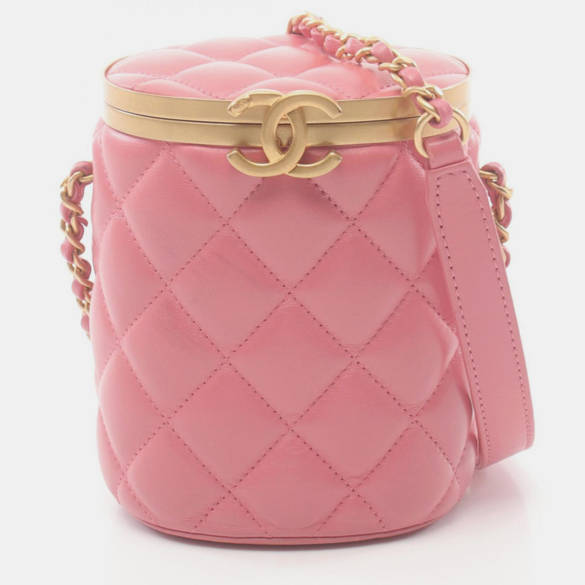 Chanel Lambskin Pink Matelasse Shoulder Bag