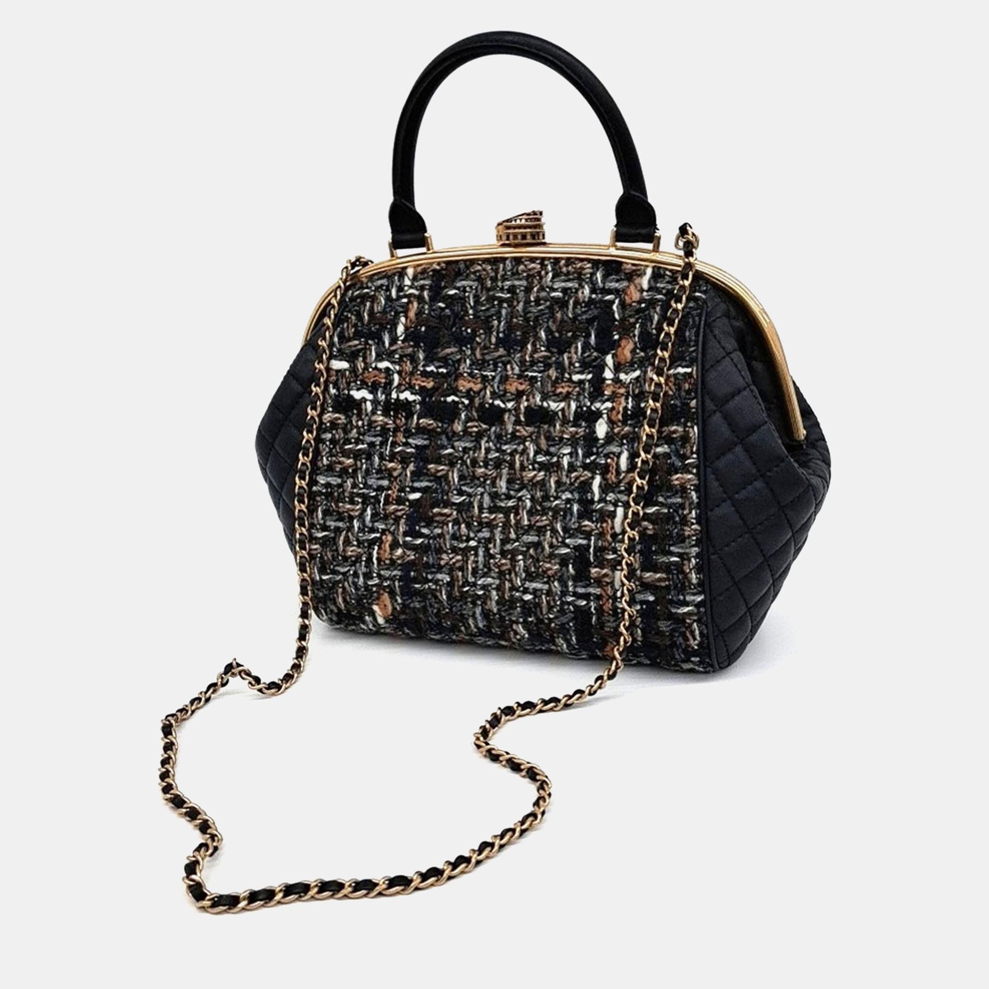 Chanel Tweed Tote And Shoulder Bag