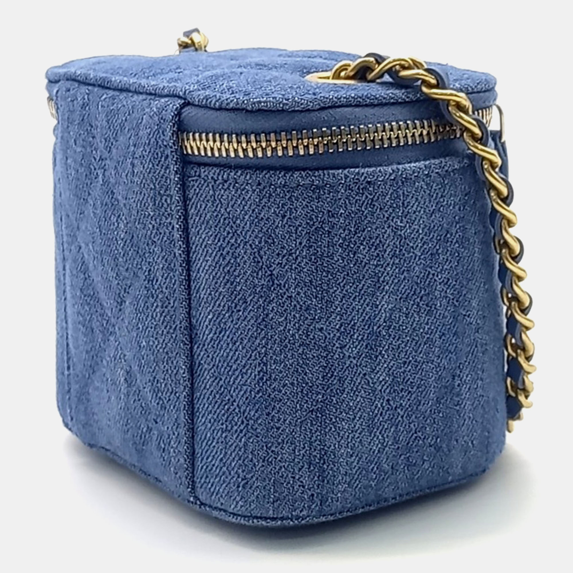 Chanel Denim Vanity Golden Ball Crossbody Bag