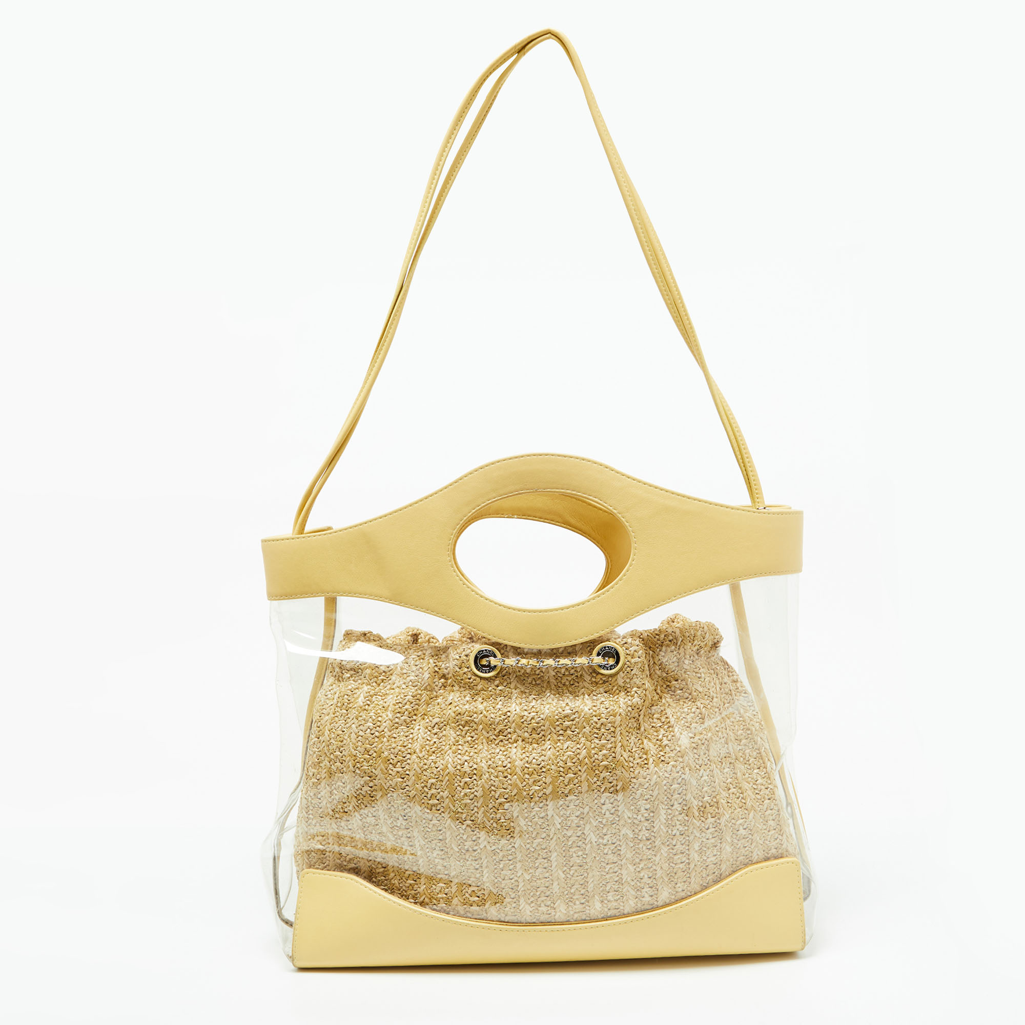 Chanel Yellow/Transparent PVC And Leather 31 Shopping Bag