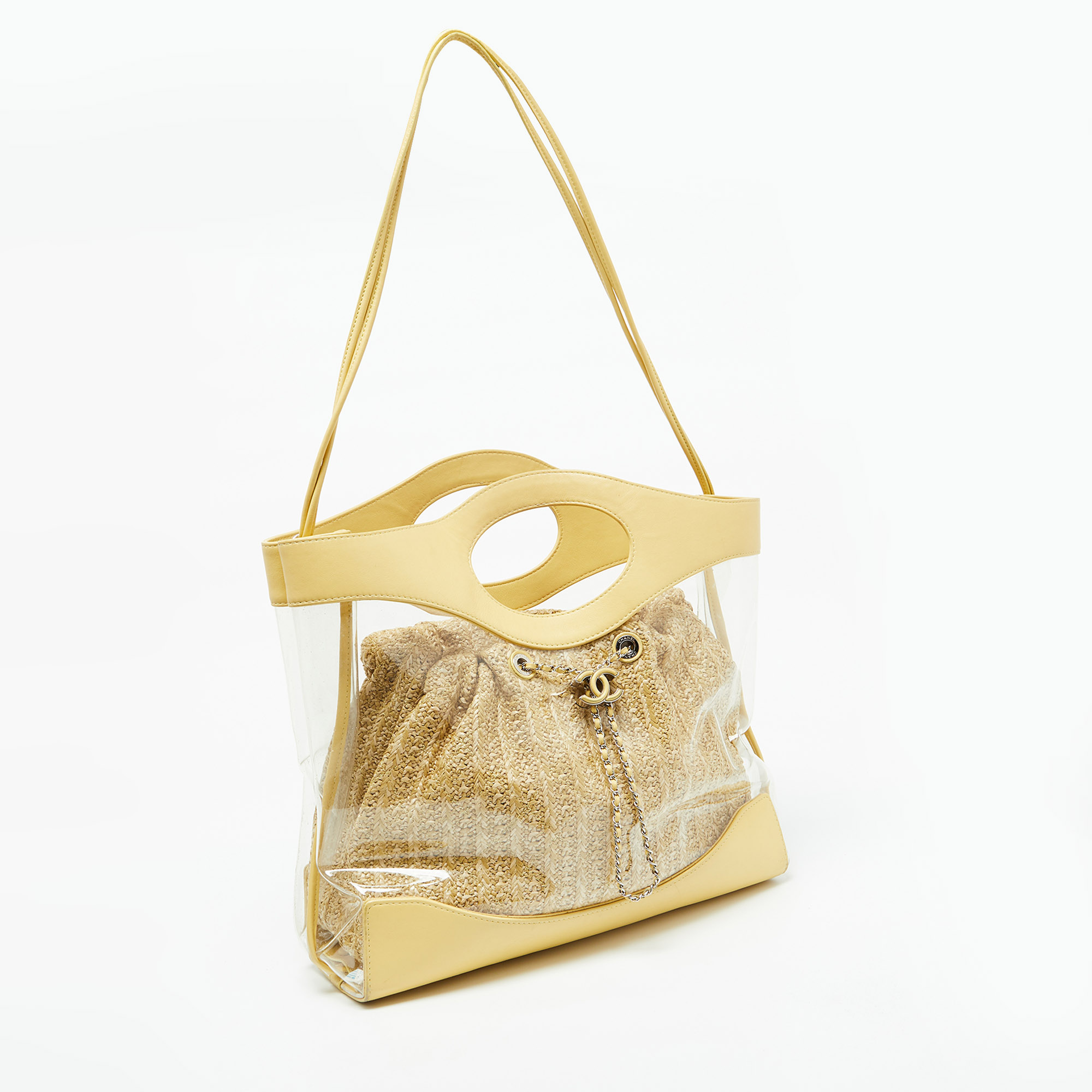 Chanel Yellow/Transparent PVC And Leather 31 Shopping Bag