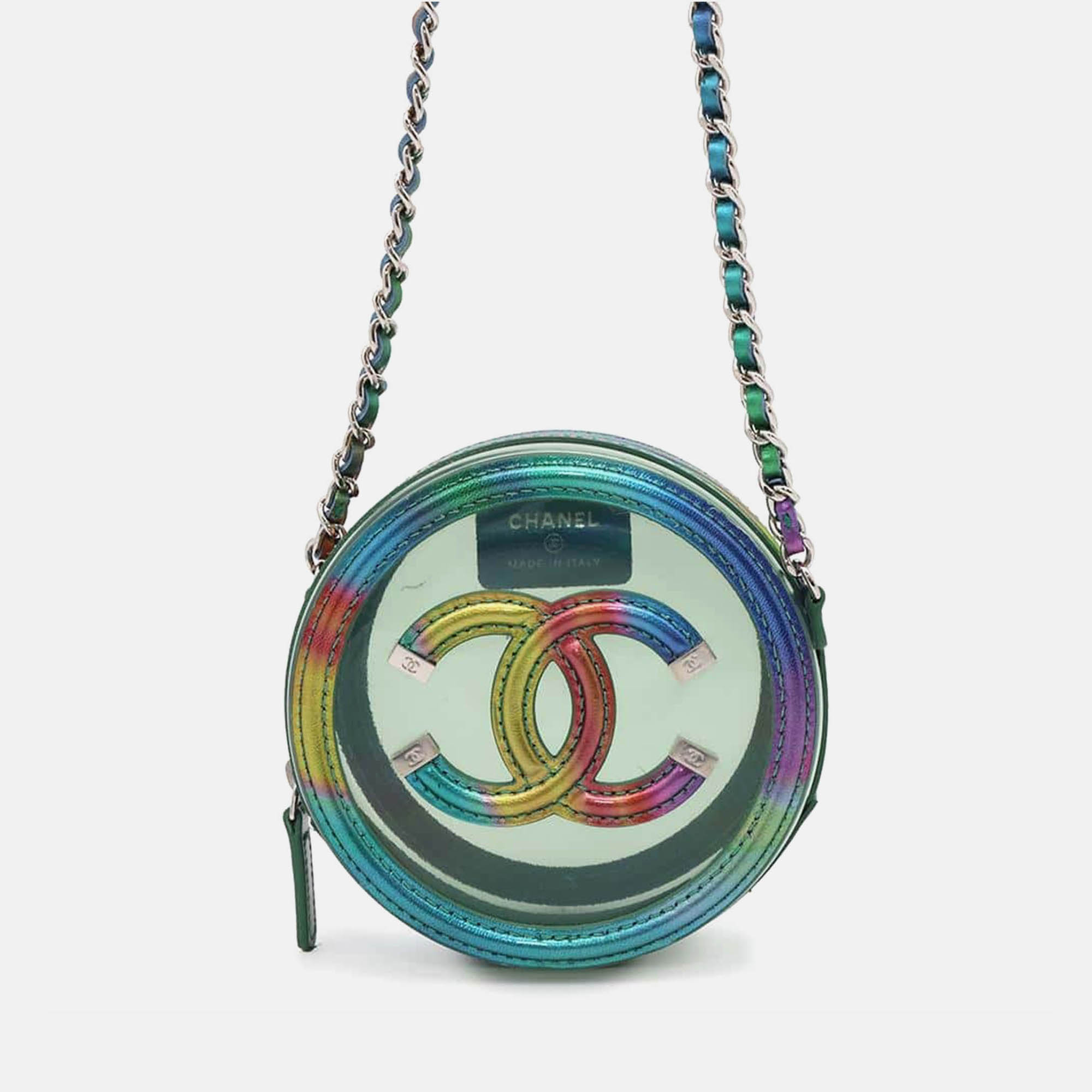 Chanel Multicolor Plastics PVC CC Filigree Plastics Leather Chain Shoulder Bag
Chanel Multicolor Plastics PVC CC Filigree Plastics Leather Chain Shoulder Bag