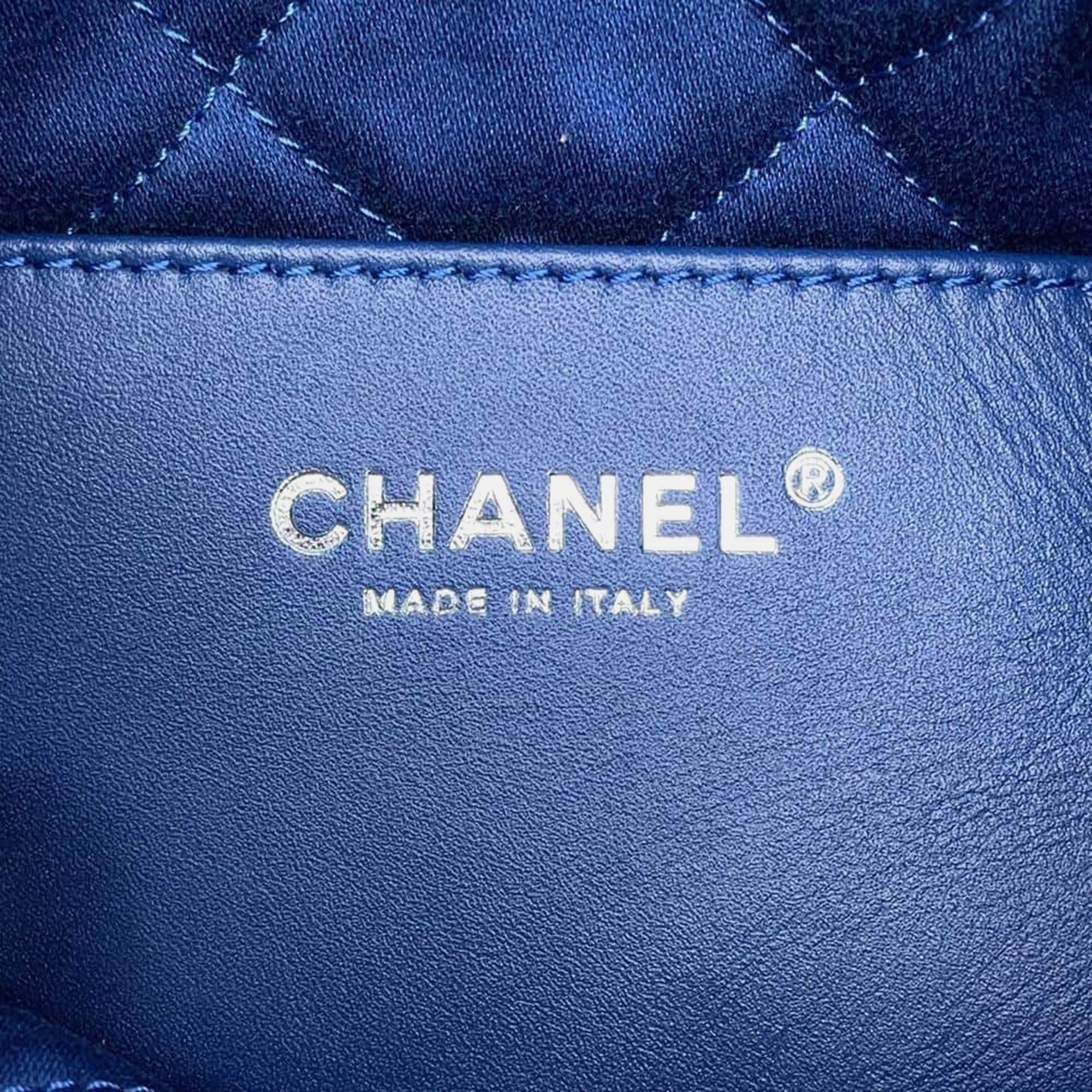 Chanel Blue Denim 22 Chain Shoulder Bag Size Mini