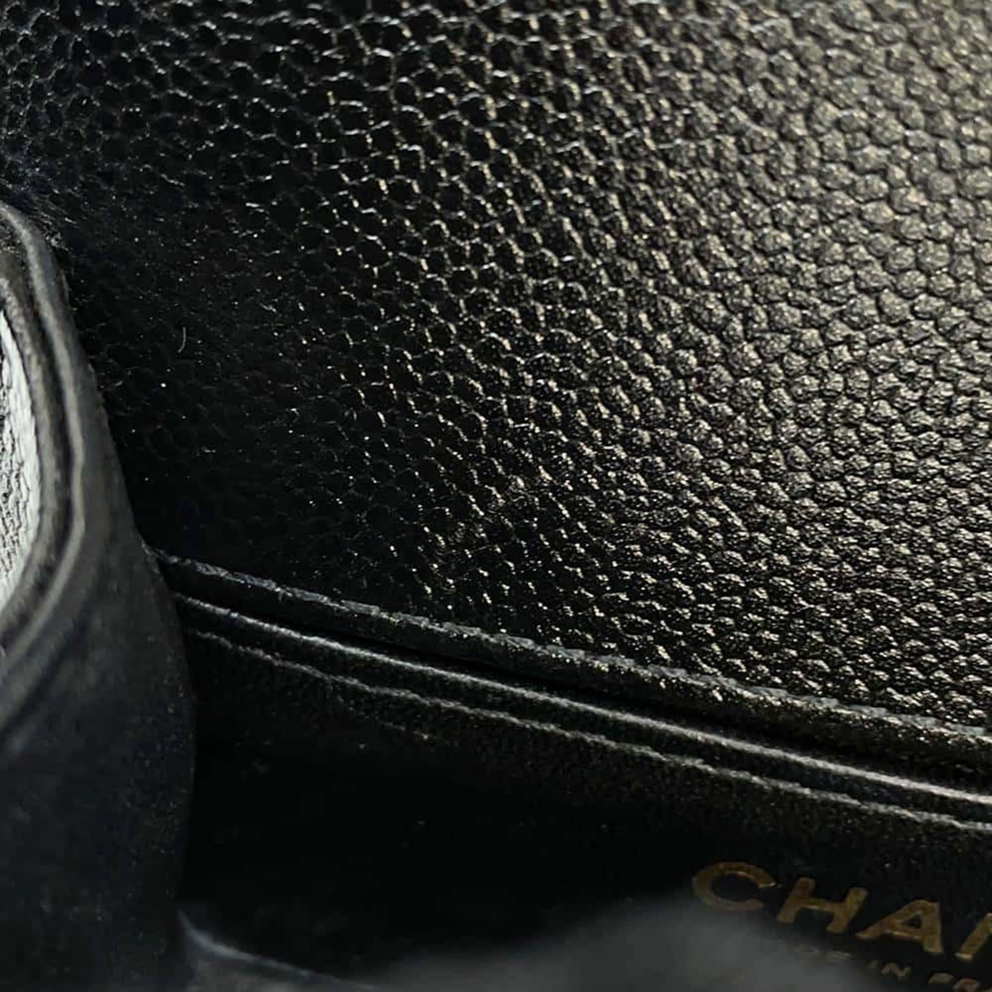 Chanel Black Caviar Leather Boy Chanel Chain Shoulder Bag Size Mini