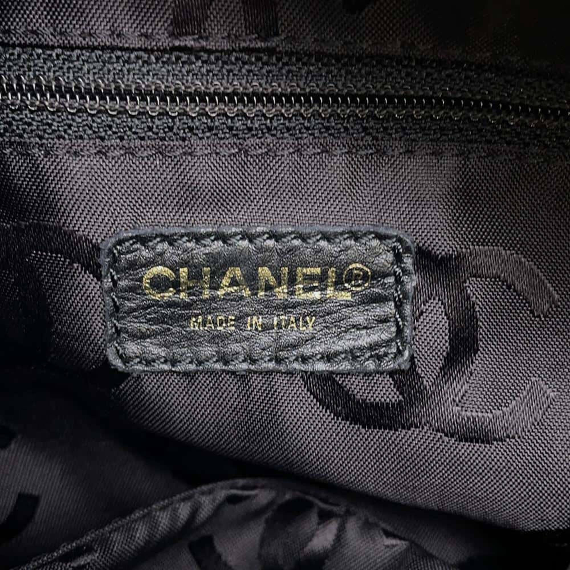 Chanel Black Caviar Leather CC Logo Handbag