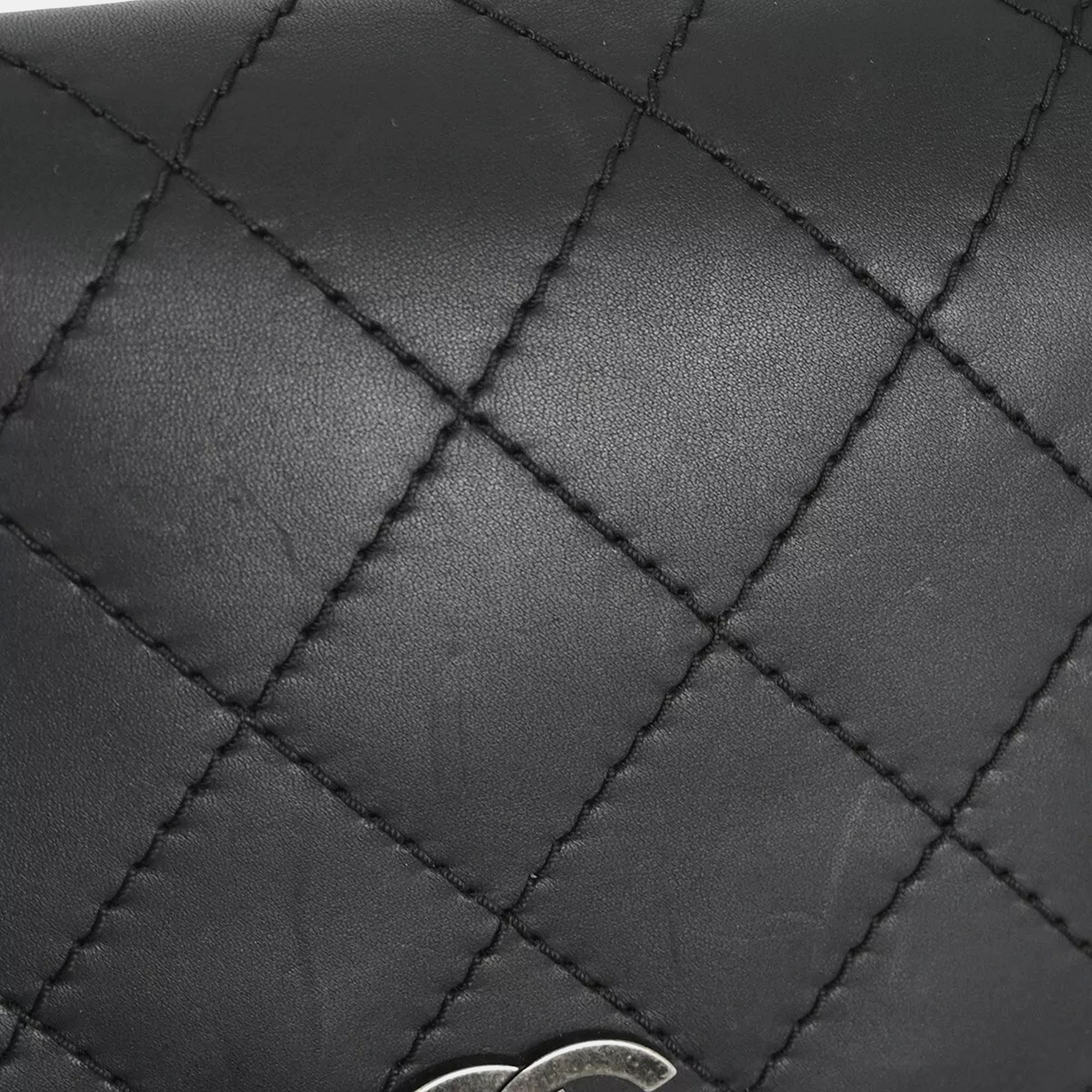 Chanel Black Calfskin Wild Stitch Shoulder Bag