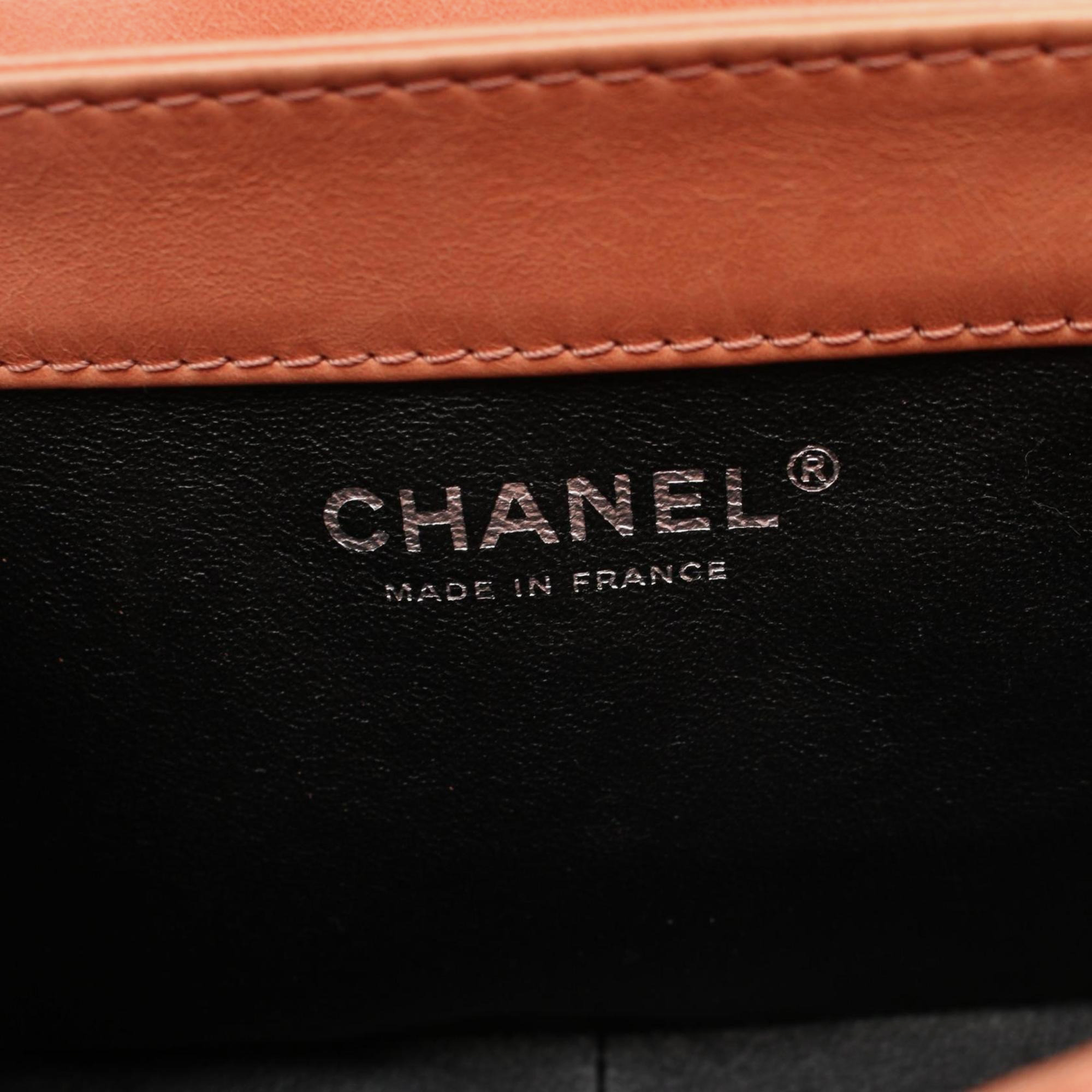 Chanel Leather Brown Black Shoulder Bag