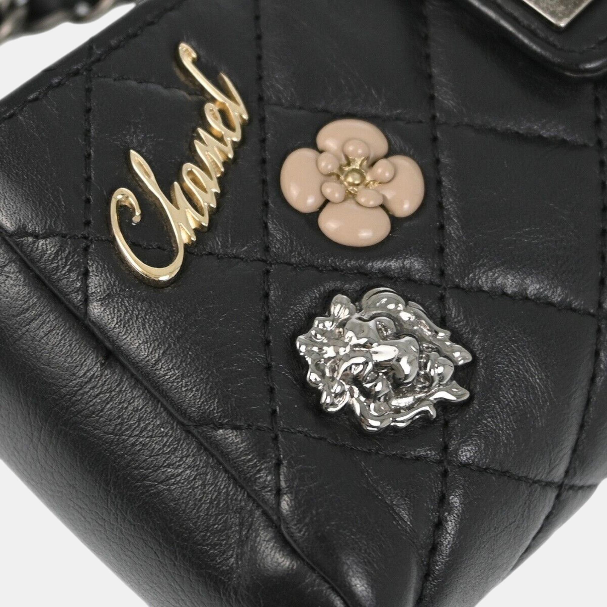 Chanel Black Lambskin Mademoiselle Lock Shoulder Bag