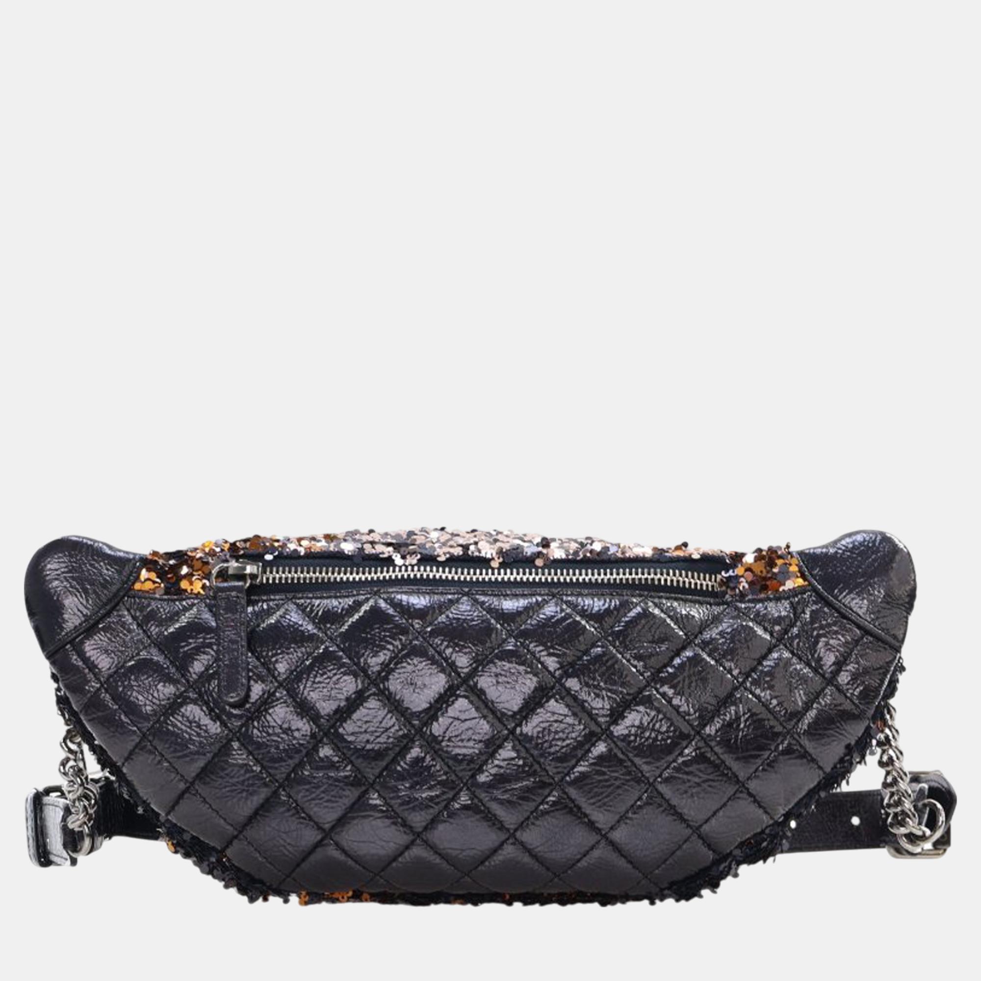 Chanel Sequin Embellished Glazed Calfskin Belt Bag