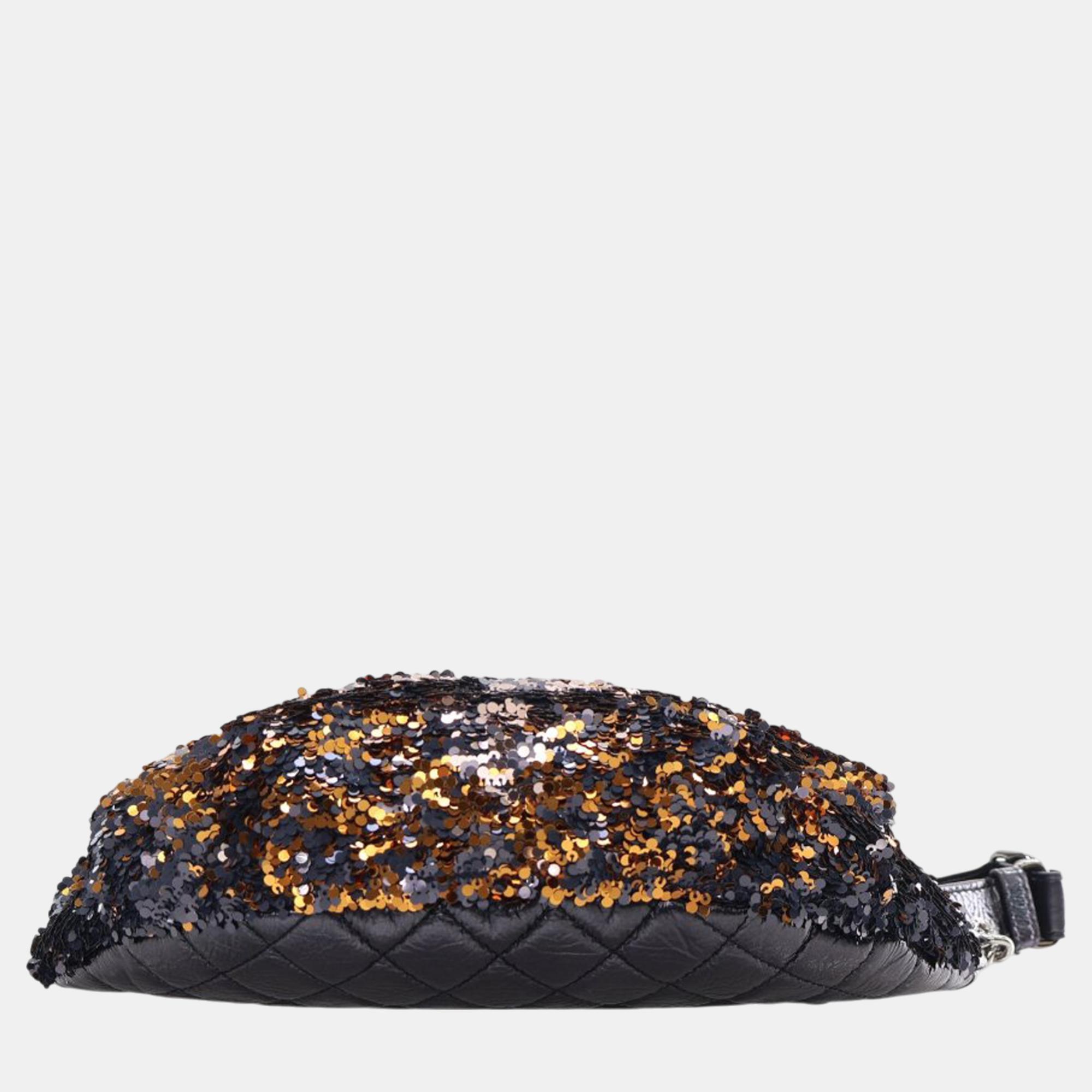 Chanel Sequin Embellished Glazed Calfskin Belt Bag