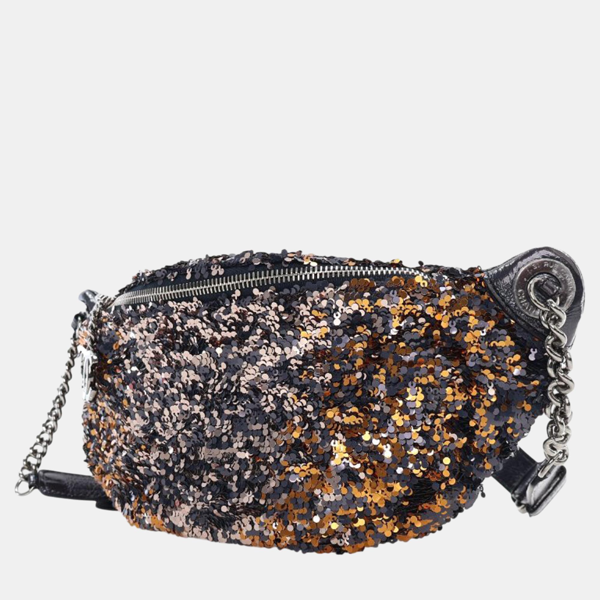 Chanel Sequin Embellished Glazed Calfskin Belt Bag