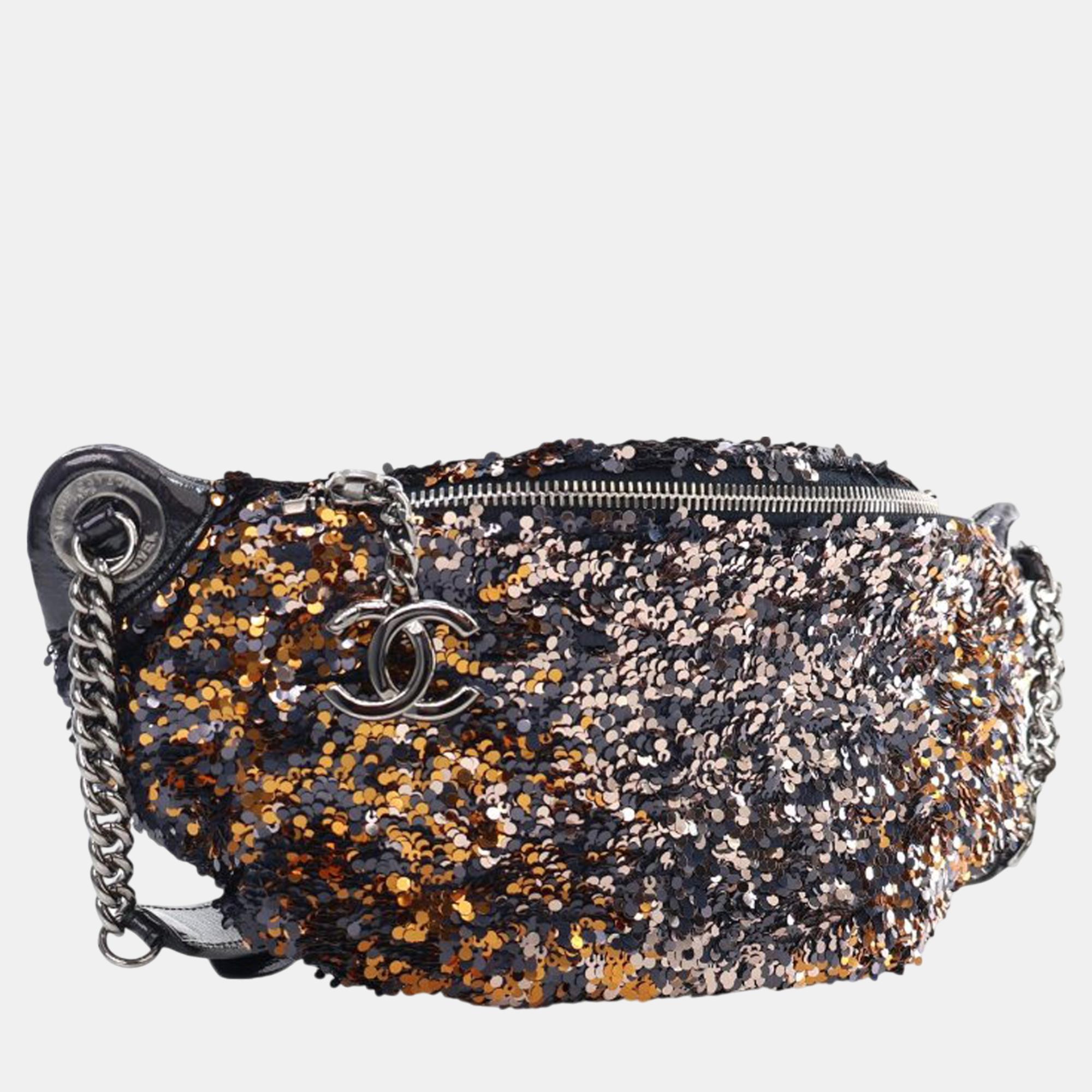 Chanel Sequin Embellished Glazed Calfskin Belt Bag