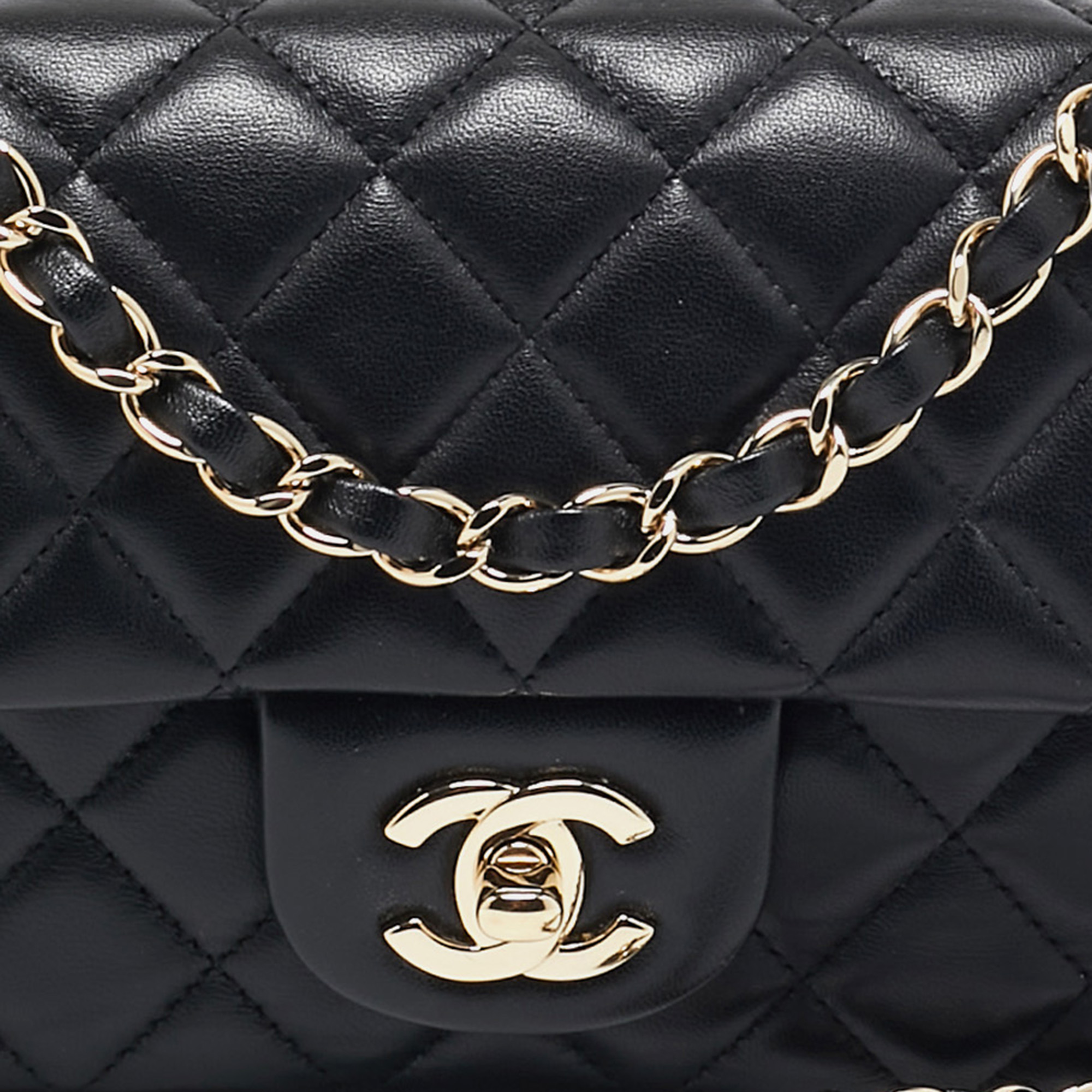 Chanel Black Quilted Leather Mini Rectangular Classic Flap Bag