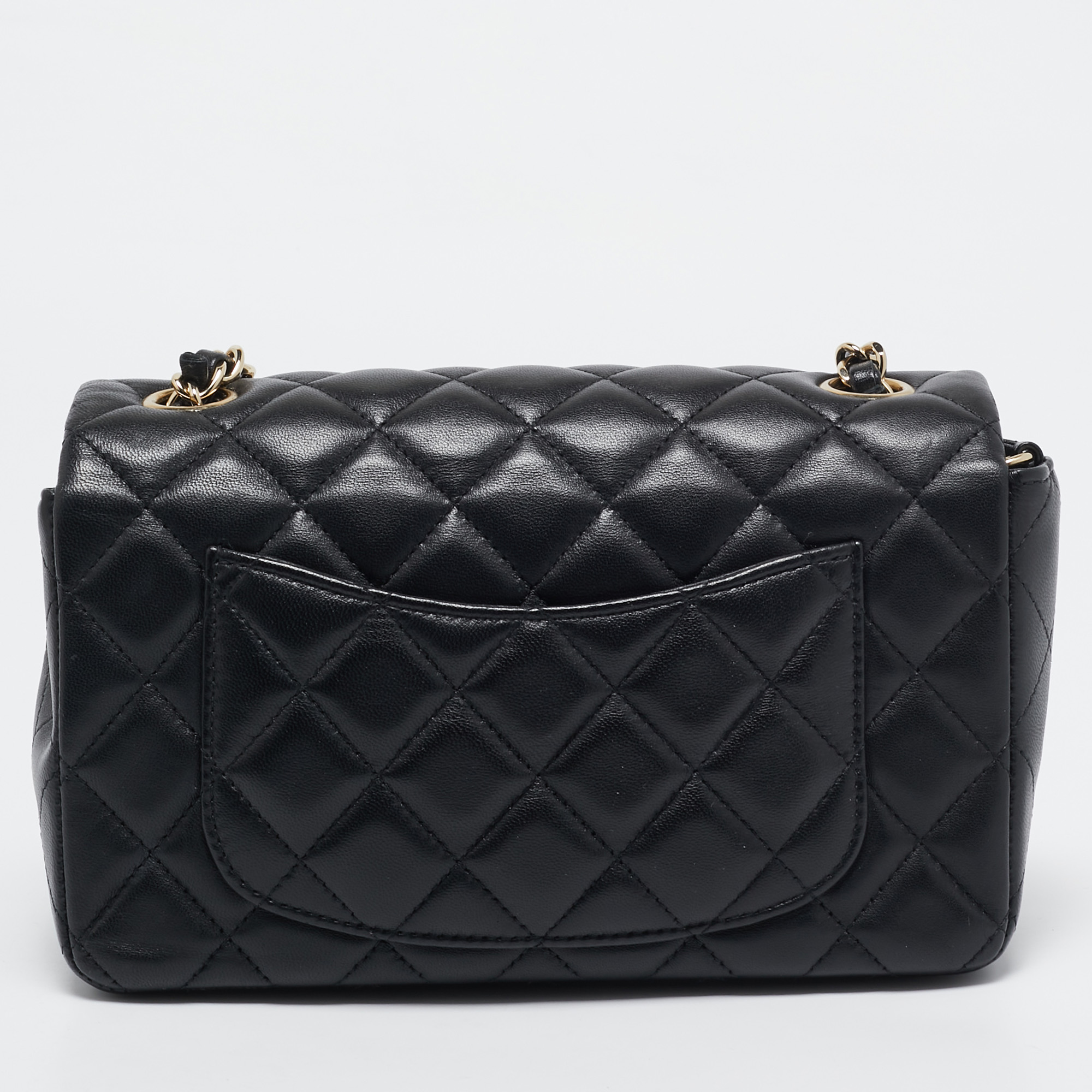 Chanel Black Quilted Leather Mini Rectangular Classic Flap Bag