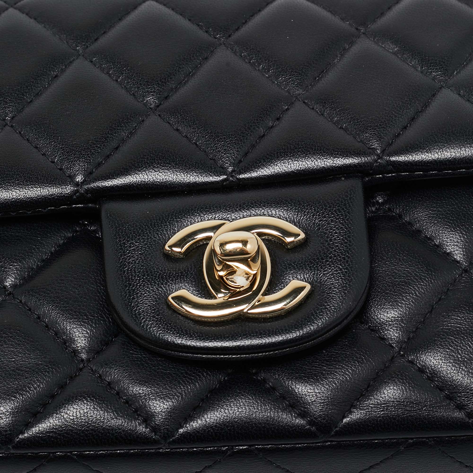 Chanel Black Quilted Leather Mini Rectangular Classic Flap Bag