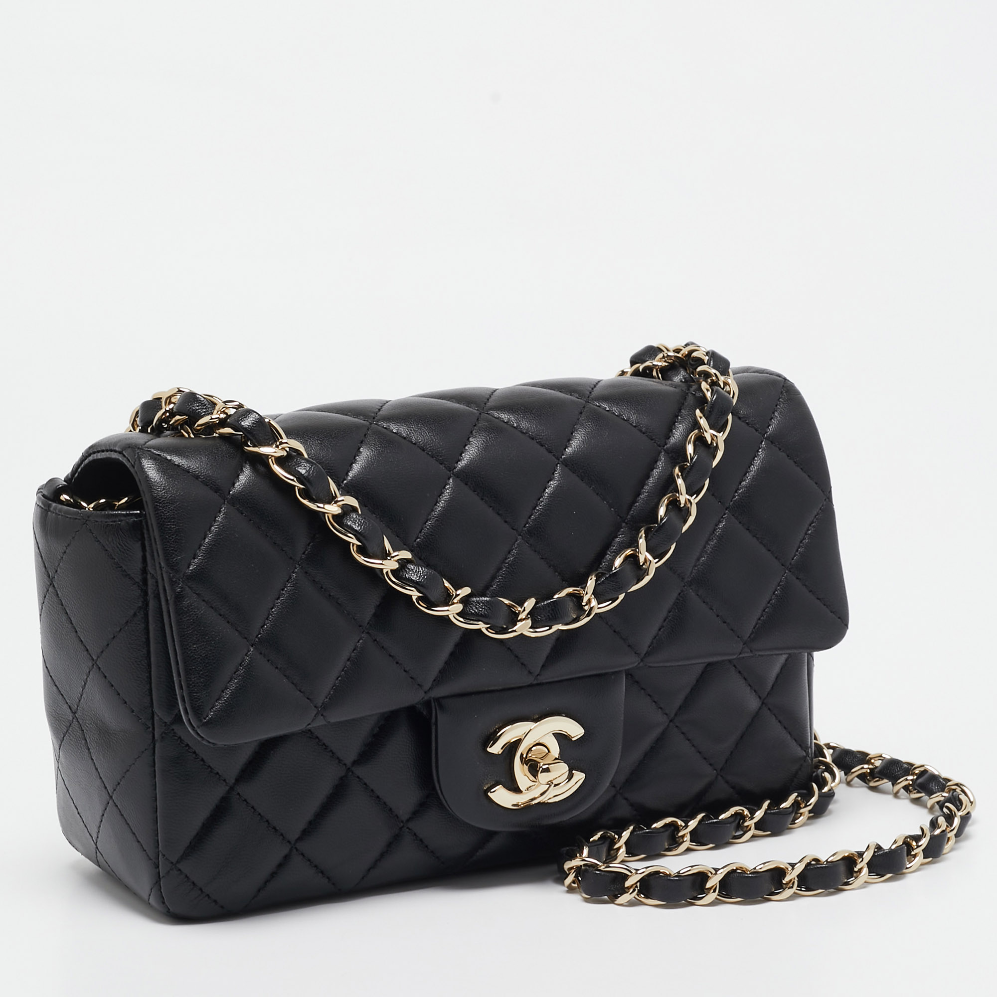 Chanel Black Quilted Leather Mini Rectangular Classic Flap Bag