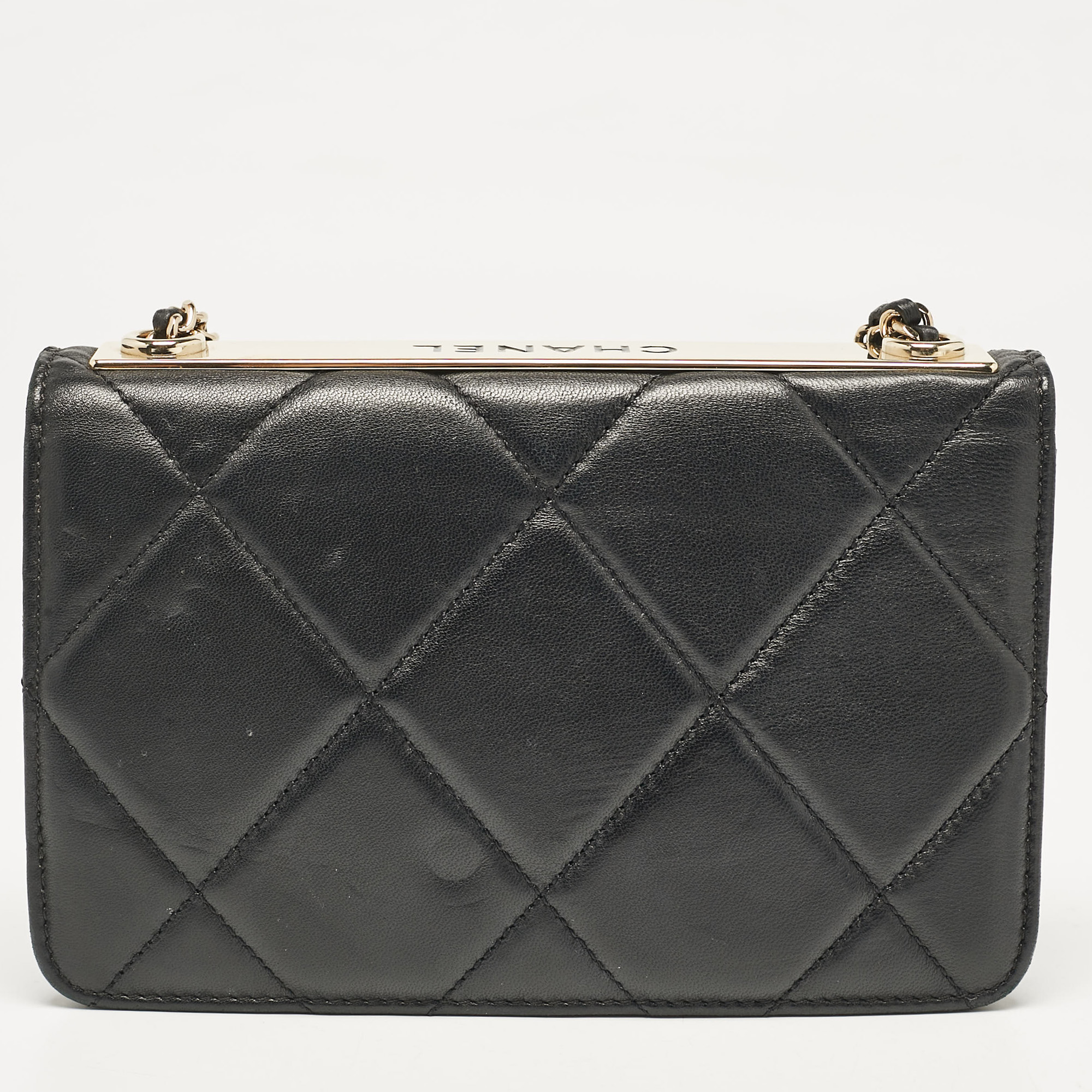 Chanel Black Quilted Leather Trendy CC Wallet On Chain