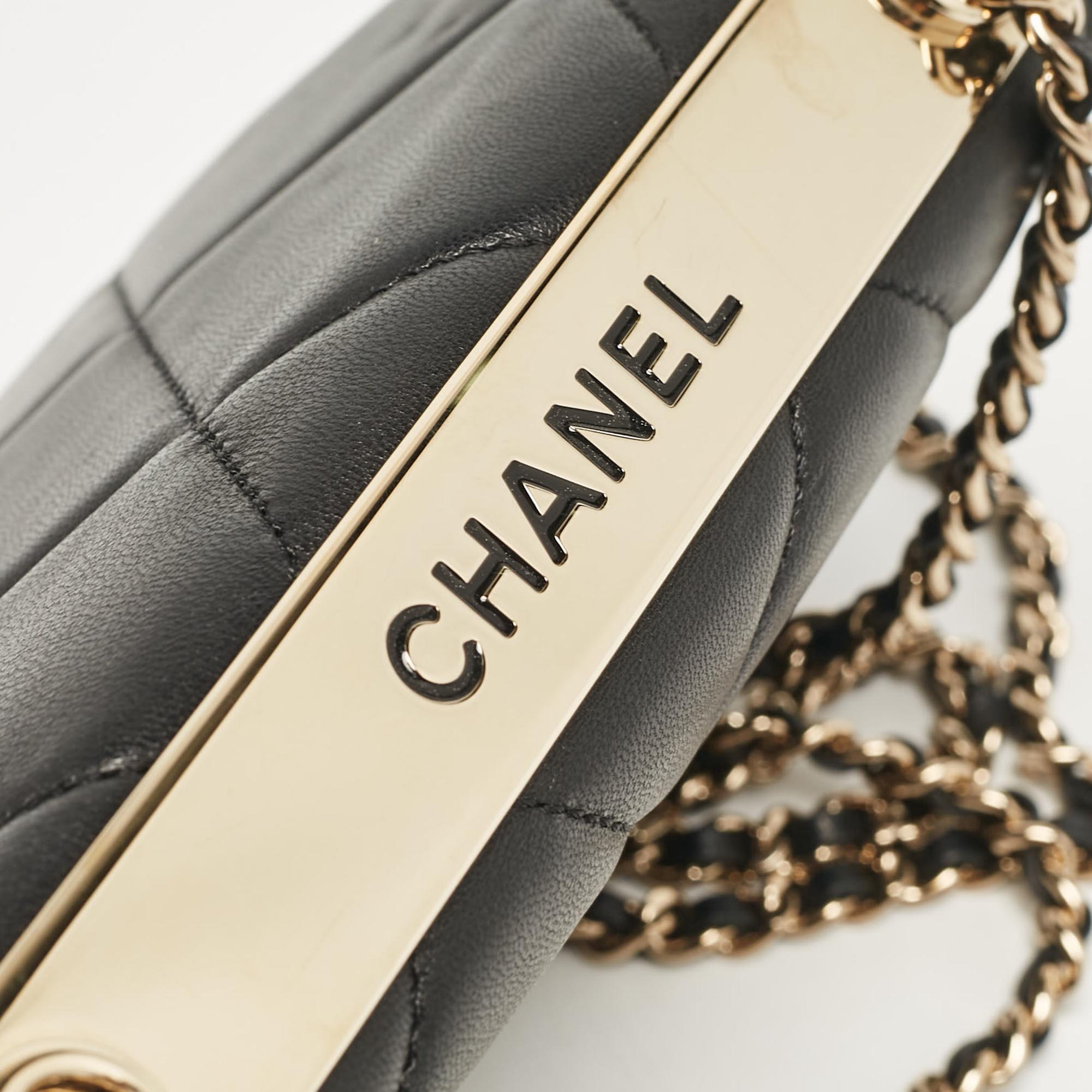 Chanel Black Quilted Leather Trendy CC Wallet On Chain