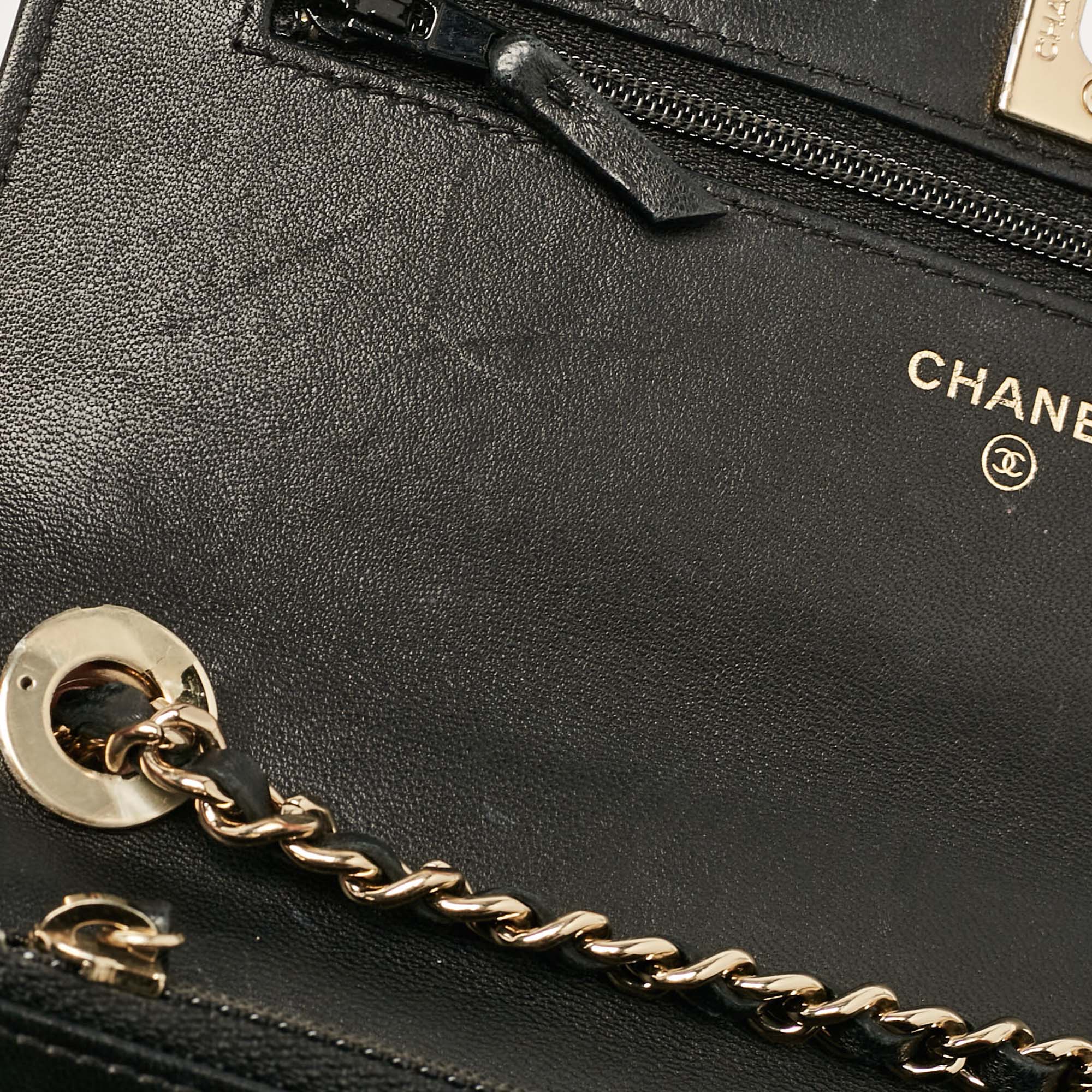 Chanel Black Quilted Leather Trendy CC Wallet On Chain