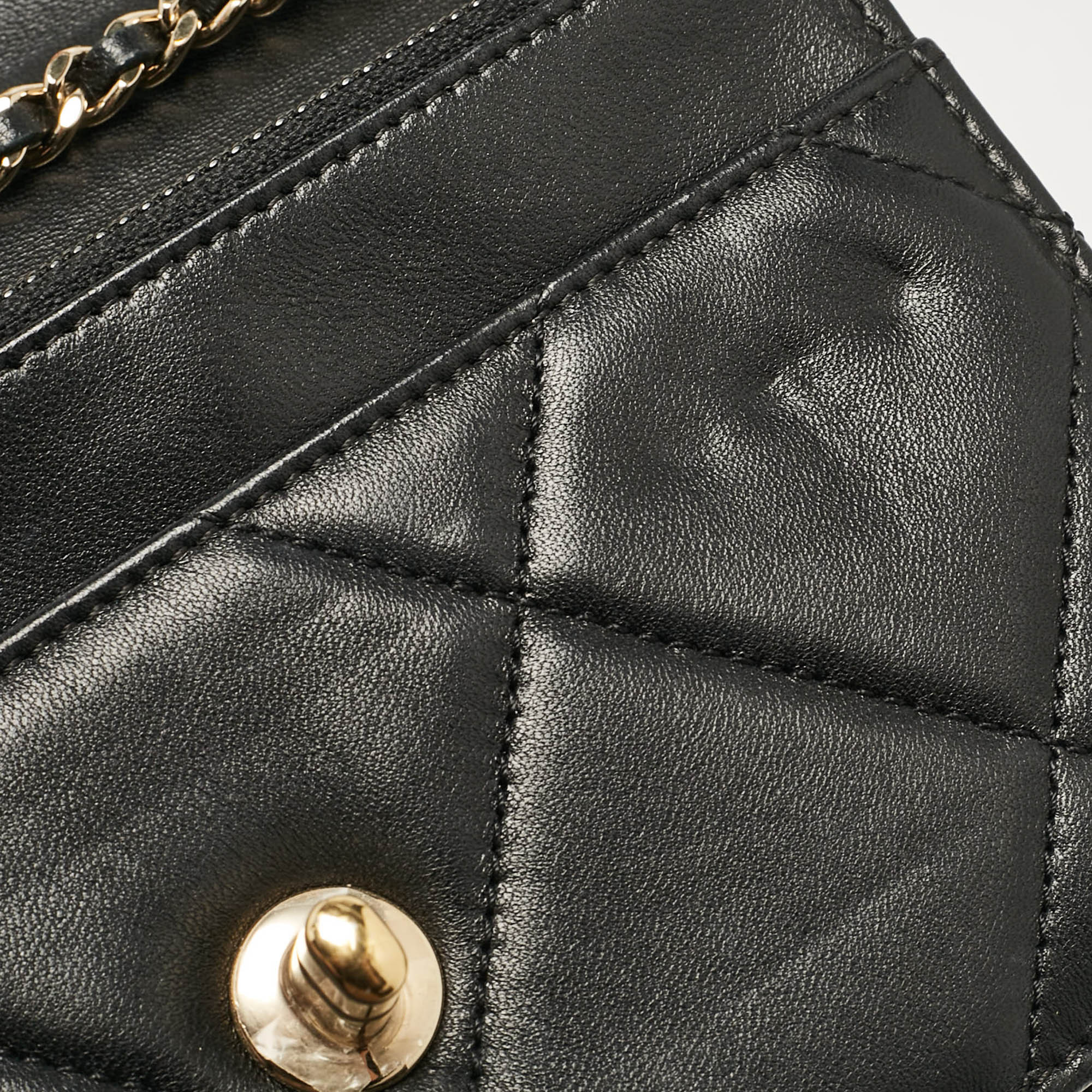 Chanel Black Quilted Leather Trendy CC Wallet On Chain