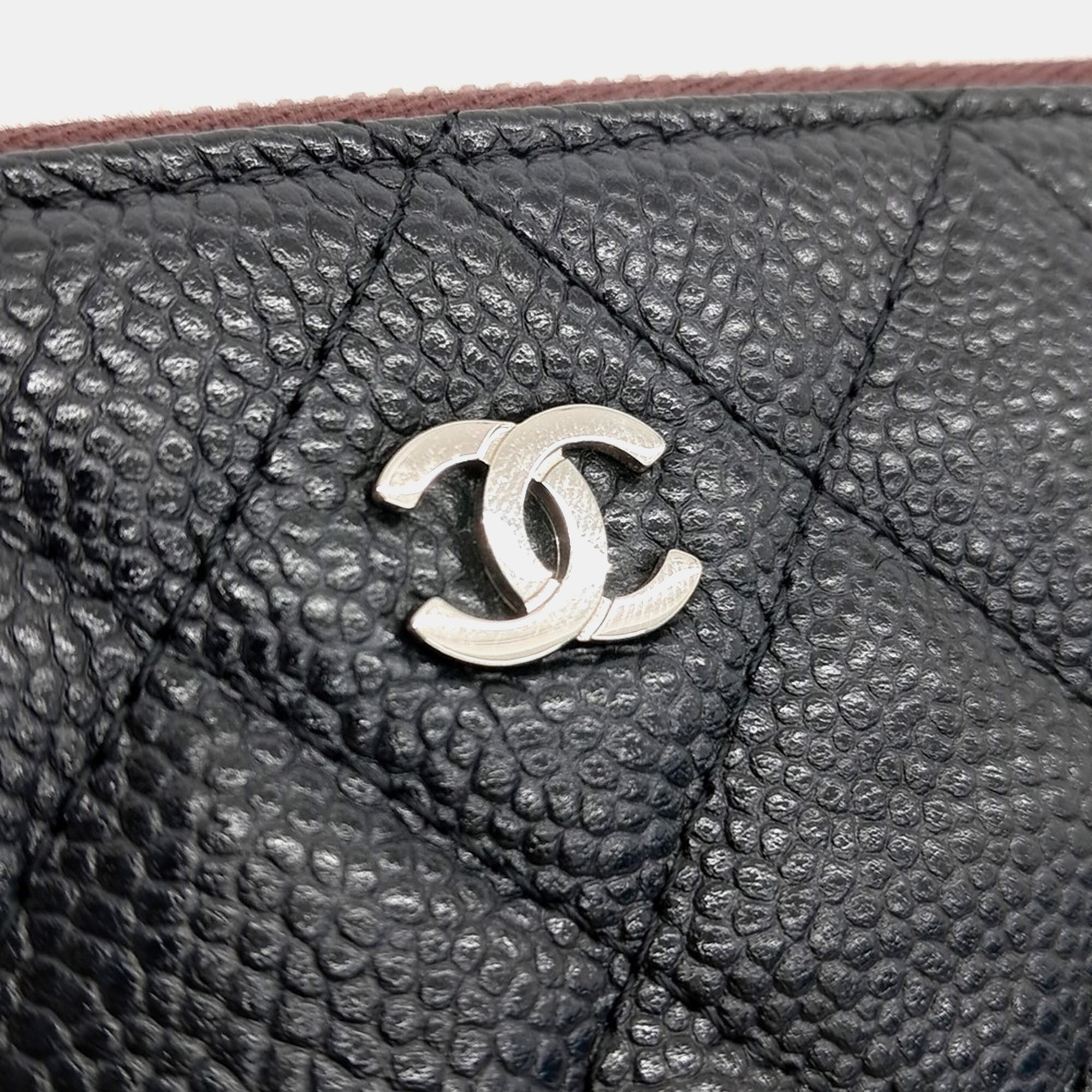 Chanel Black Leather Chanel Caviar Clutch